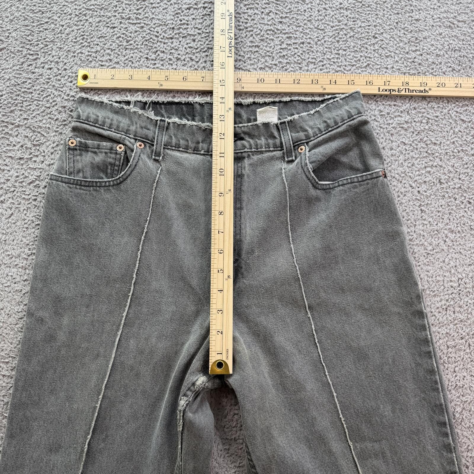 Levi's Vintage 90s Levis 551 Made in USA Gray Wash Jeans Floral Size 31" - 3 Thumbnail