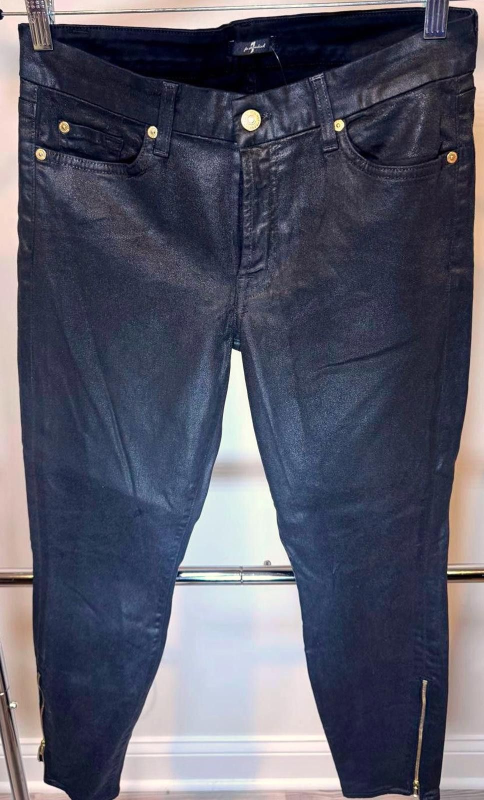 7 For All Mankind Stylish 7 for All Mankind Black Denim Jeans Size 32" / US 10 / IT 46 - 1 Thumbnail