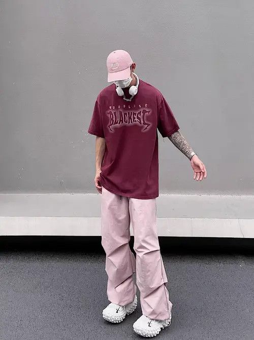 Japanese Brand Kiuchi x Asuka Pink High Street Vintage Loose Casual Pants Size US 30 / EU 46 - 4 Thumbnail