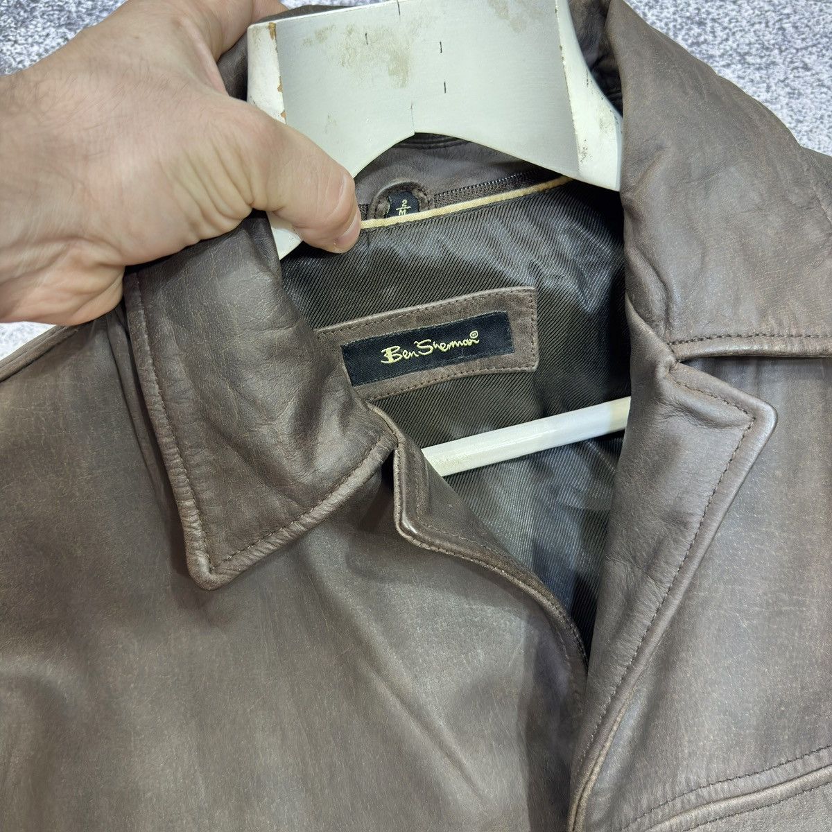 Ben Sherman Ben Sherman Brown Leather Coat M size Size US M / EU 48-50 / 2 - 6 Thumbnail