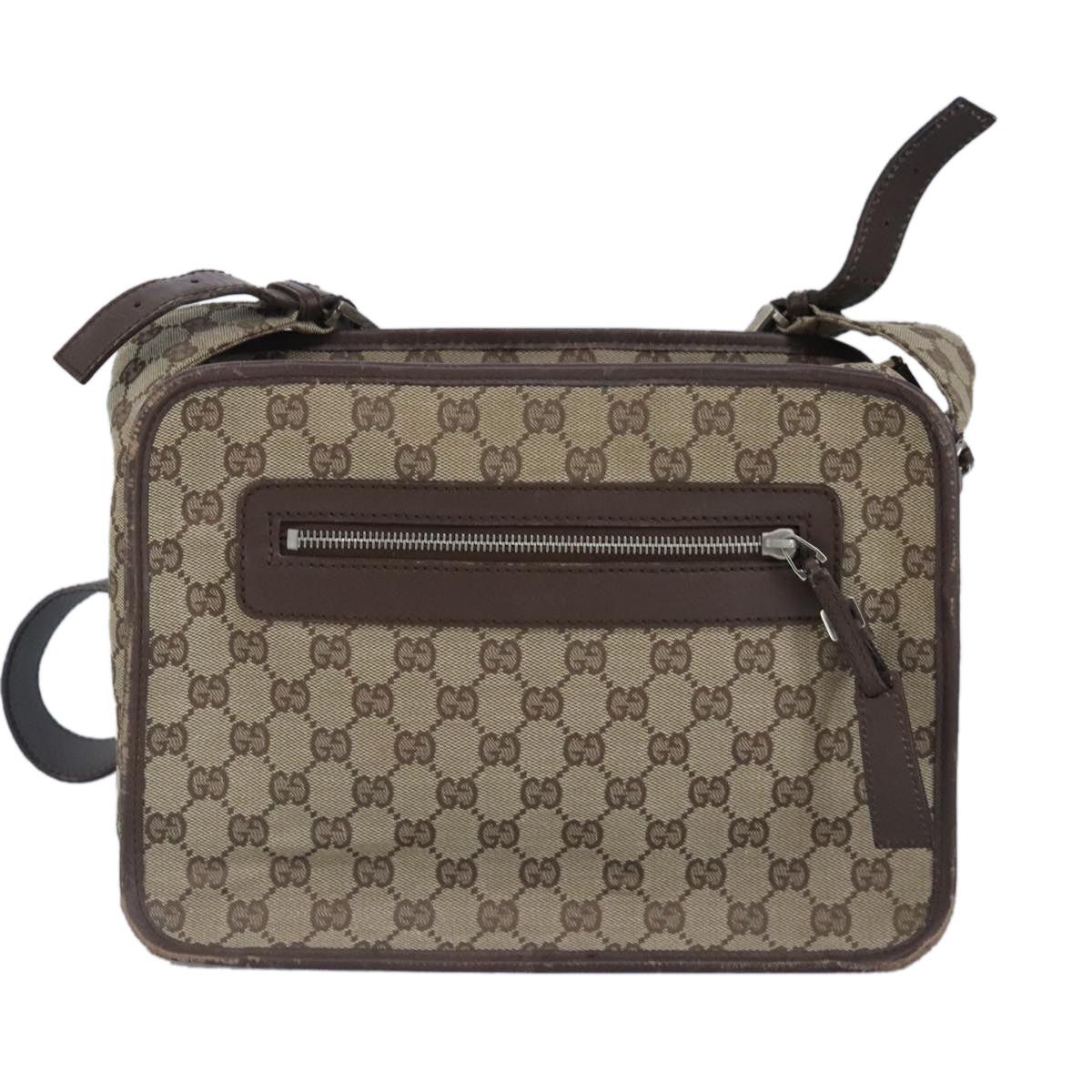 Gucci GUCCI GG Canvas Shoulder Bag Beige Silver Size ONE SIZE - 2 Thumbnail