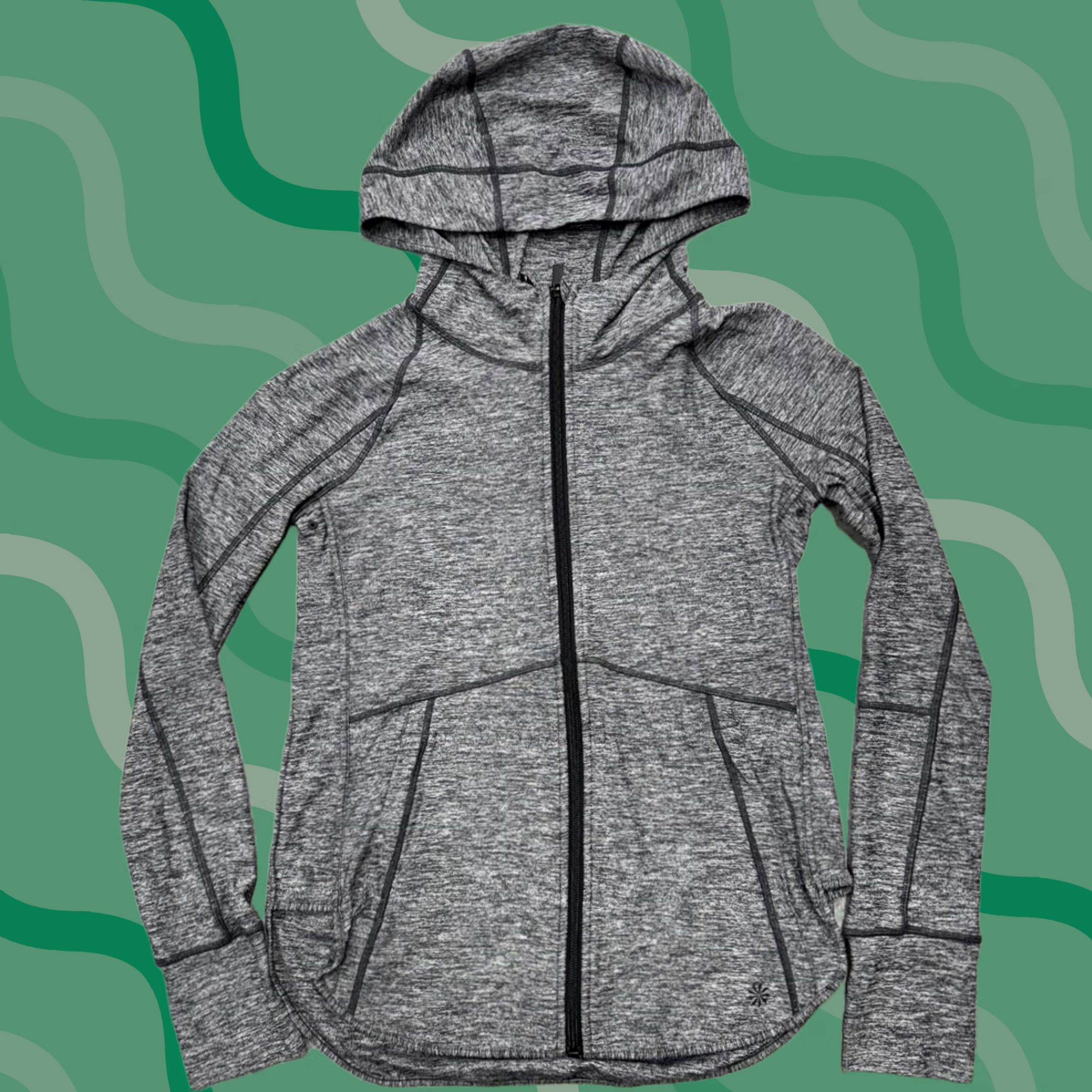 Athleta Athleta Jacket Womens XS Gray Hooded Full Zip Heathered Pockets Zip Size XS / US 0-2 / IT 36-38 - 1 Thumbnail