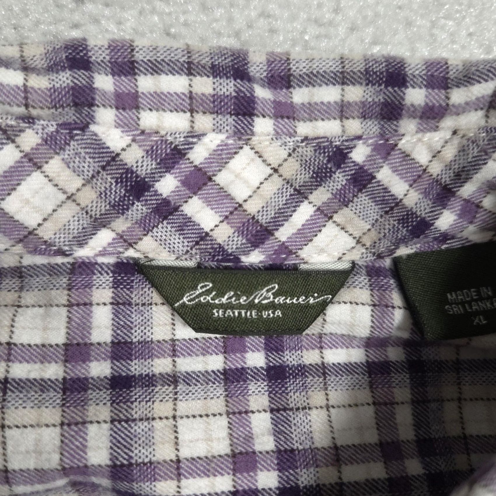 Eddie Bauer VINTAGE Eddie Bauer Shirt Womens XL Purple Plaid Button Front Long Sleeve Casual Outdoor Size XL / US 12-14 / IT 48-50 - 5 Thumbnail