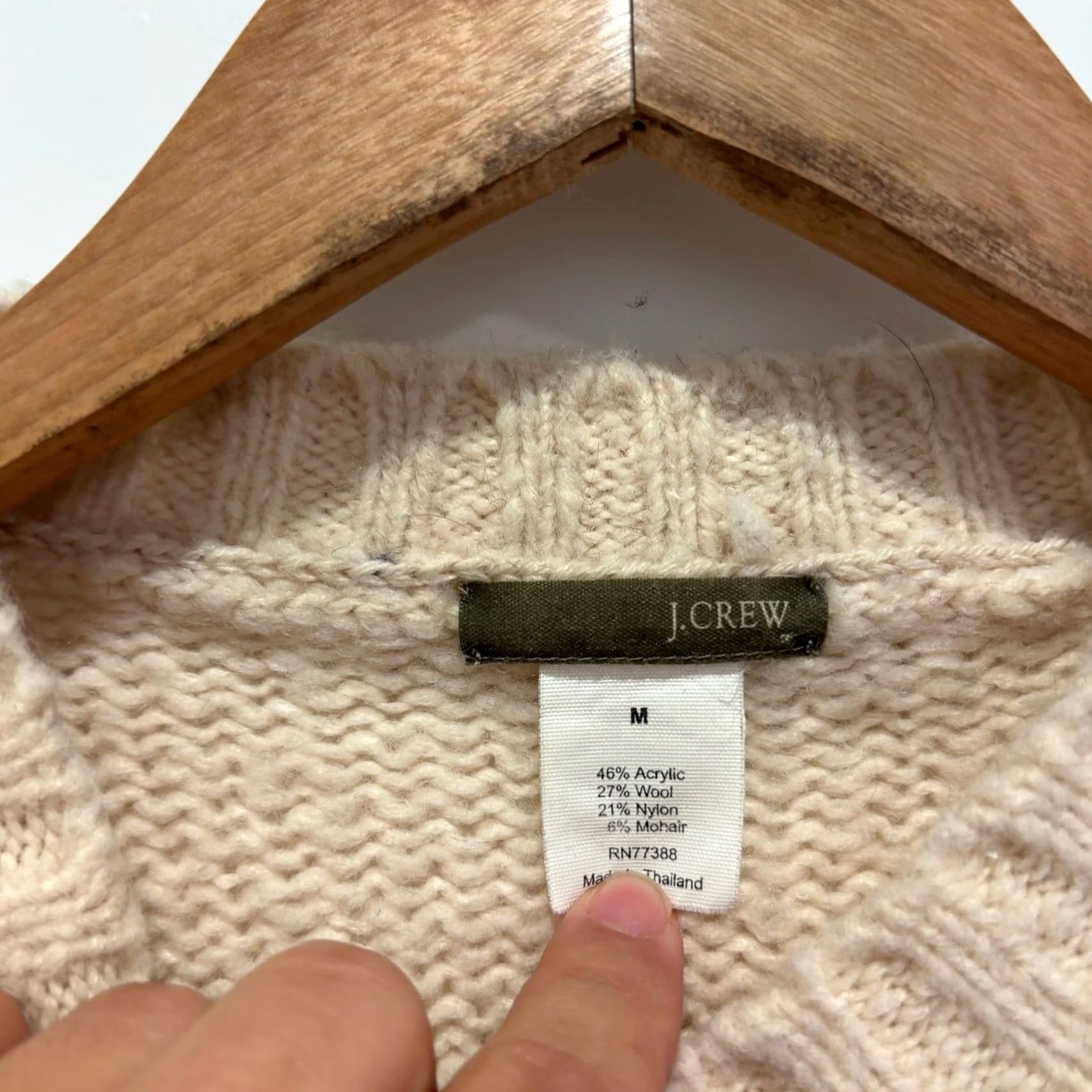 J.Crew J.Crew VTG Womens Wool Mohair Blend Fair Isle Crewneck Sweater Cream Red Medium Size M / US 6-8 / IT 42-44 - 3 Thumbnail