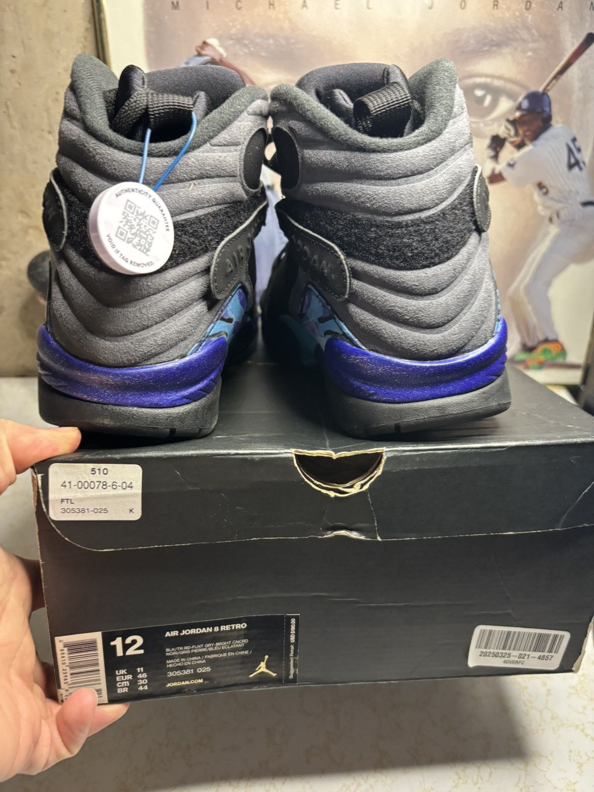 Jordan Brand Air Jordan 8 Retro 2015 Aqua 2015 Size US 12 / EU 45 - 7 Thumbnail