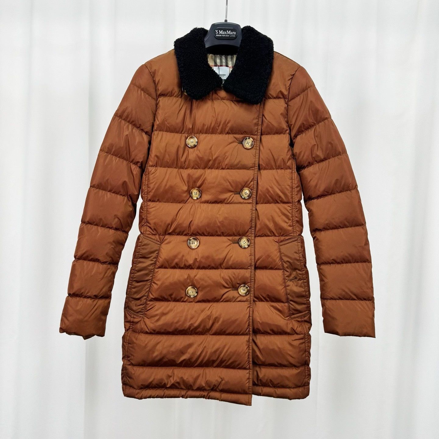 Burberry Burberry Brown Double-Breasted Down Jacket Size S / US 4 / IT 40 - 1 Thumbnail