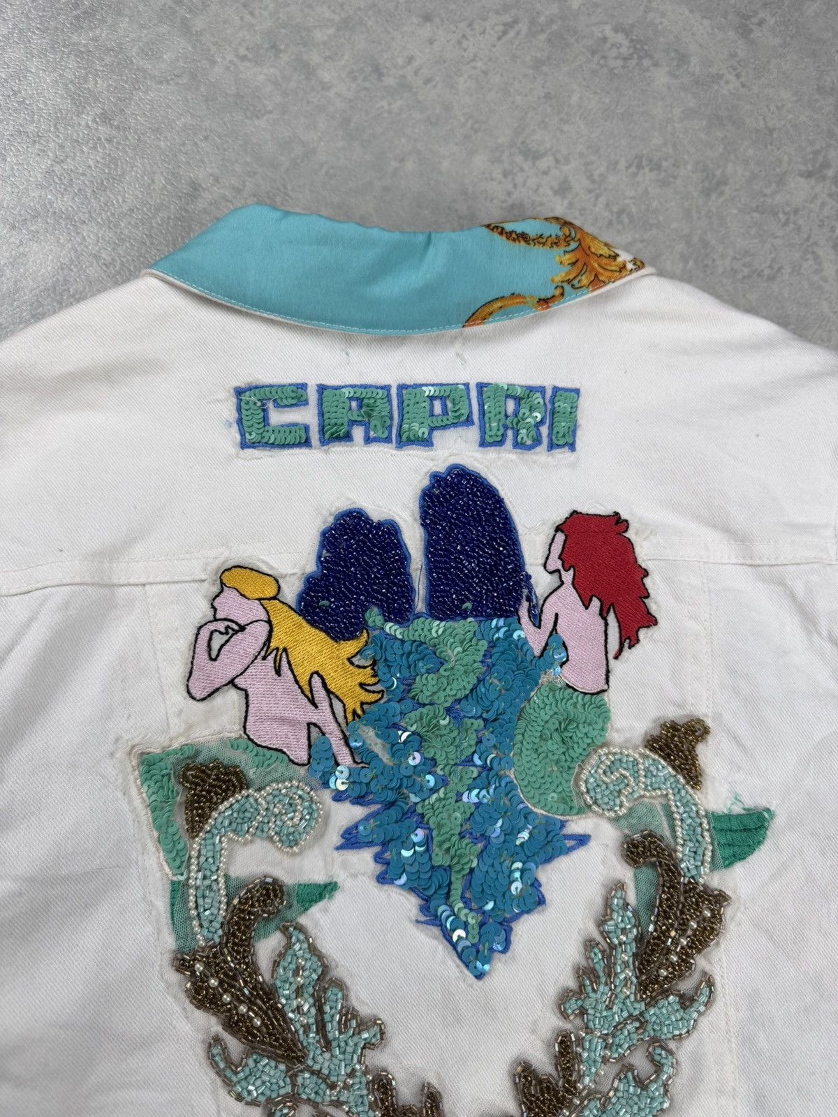 Other Antica Sartoria Capri White Denim Jacket Size XS Size XS / US 0-2 / IT 36-38 - 11 Thumbnail