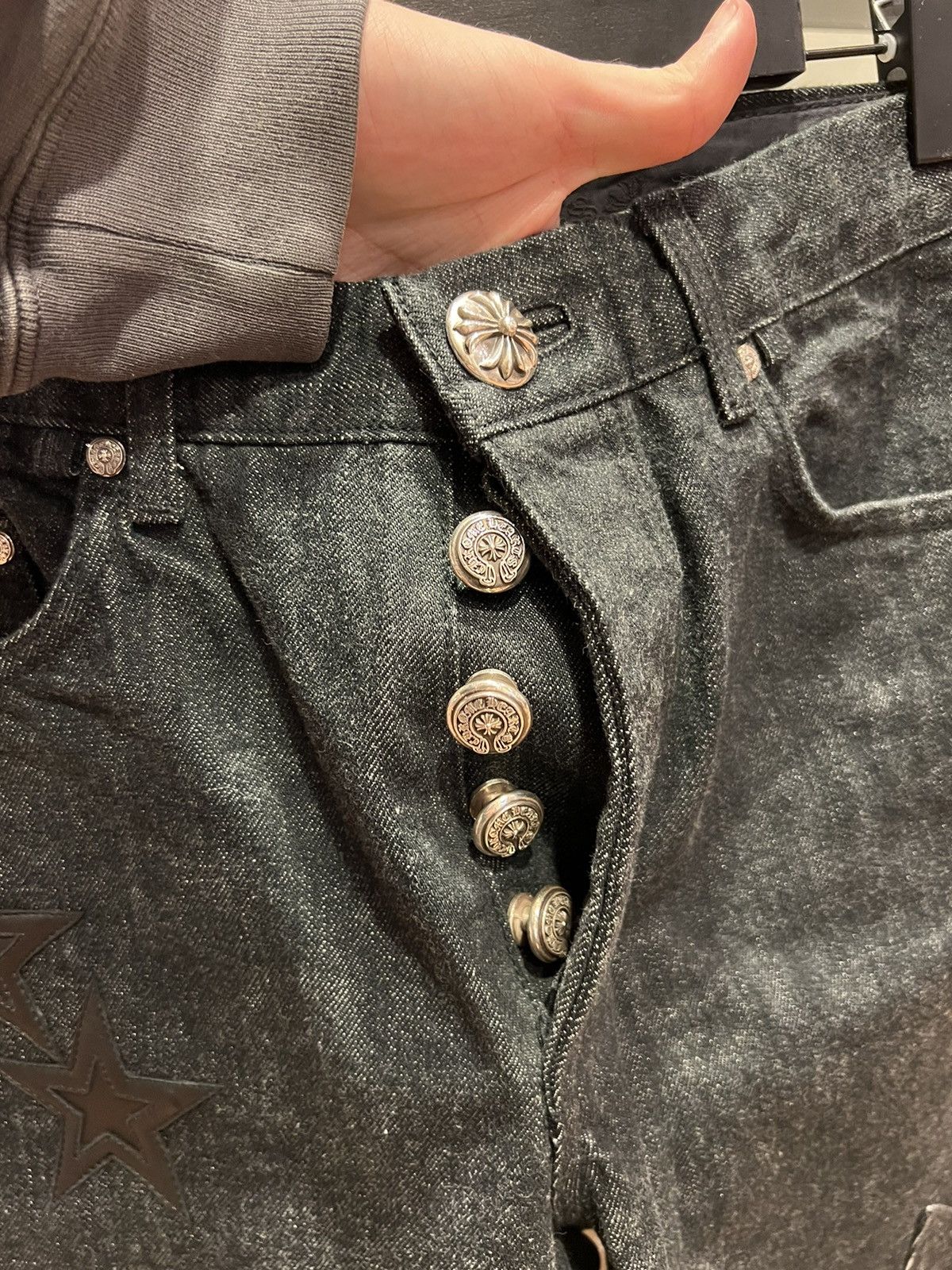 Chrome Hearts Chrome Hearts ‘Second Chances’ Star Patch Fleurknee denim Size US 31 - 7 Thumbnail