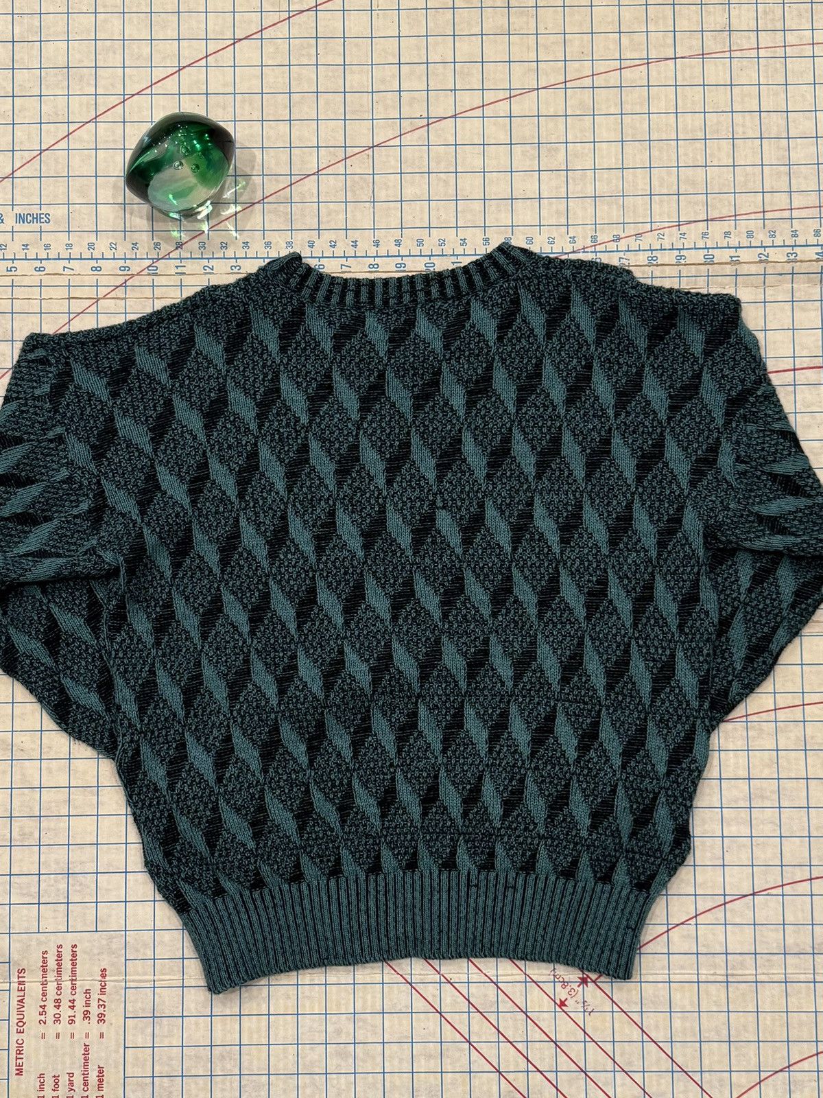 Vintage Vintage Michael Morgan Patterned Knit Sweater Blue Fits Med Size US M / EU 48-50 / 2 - 8 Thumbnail