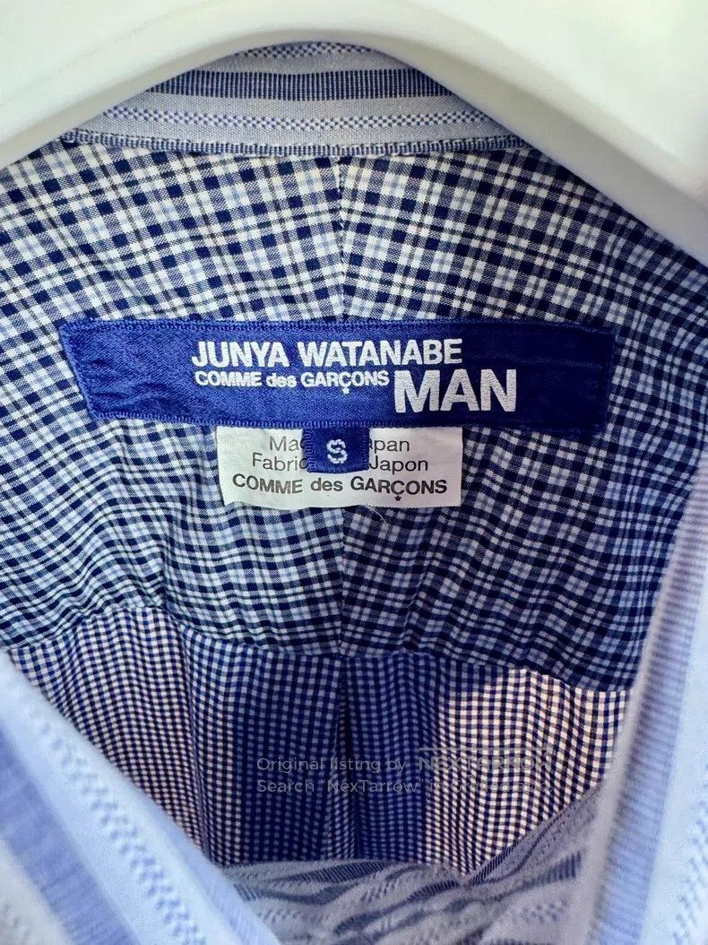 Junya Watanabe JUNYA WATANABE Navy and White Striped Shirt Size US S / EU 44-46 / 1 - 3 Thumbnail