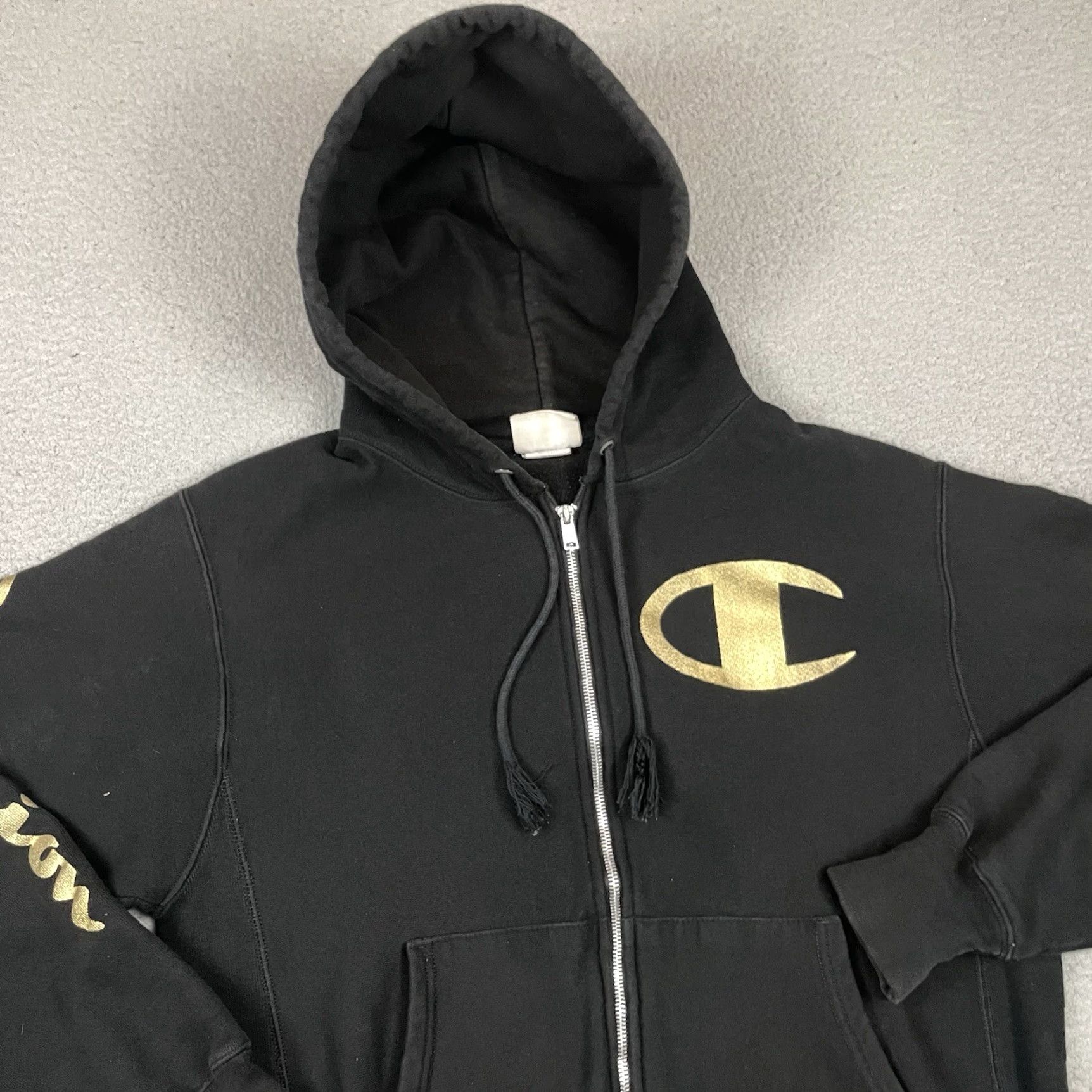 Champion Champion Hoodie Mens M Black Logo Reverse Weave Sweatshirt Casual Size US M / EU 48-50 / 2 - 2 Thumbnail