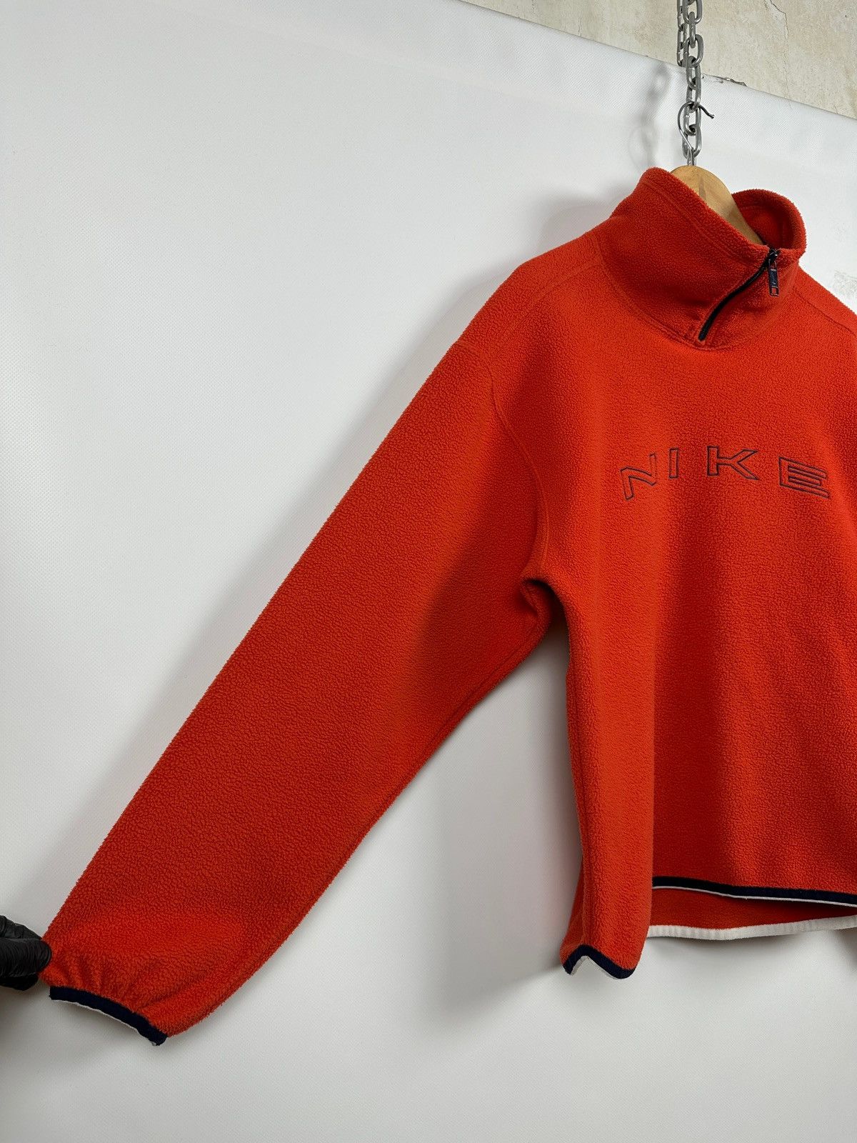 Nike 90s Vintage Nike Center Big Logo Fleece Half Neck Jacket Size US S / EU 44-46 / 1 - 14 Thumbnail