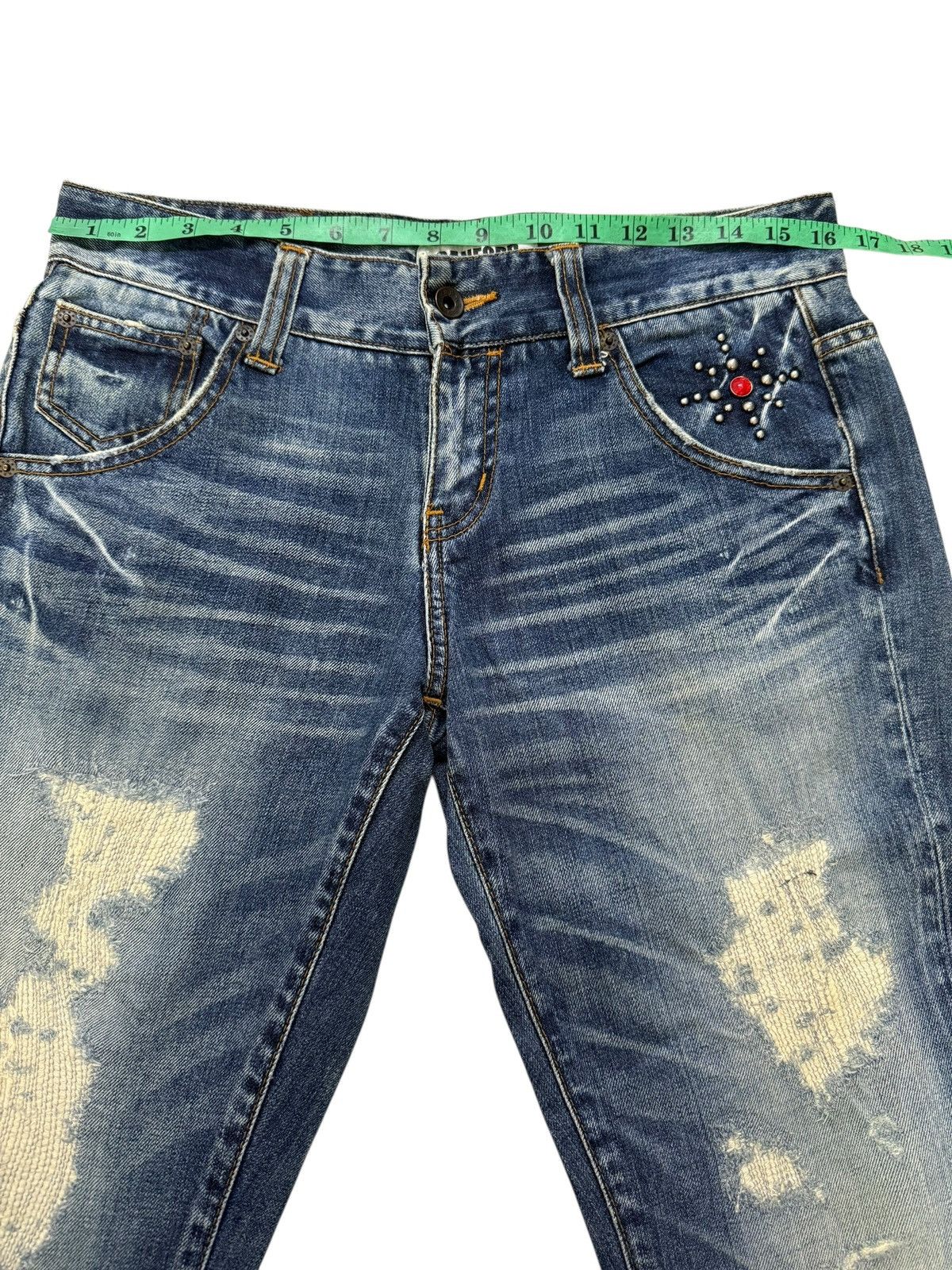 Tornado Mart Flared Jeans Sanford Distressed Faded Bootcut Denim Size US 31 - 9 Thumbnail