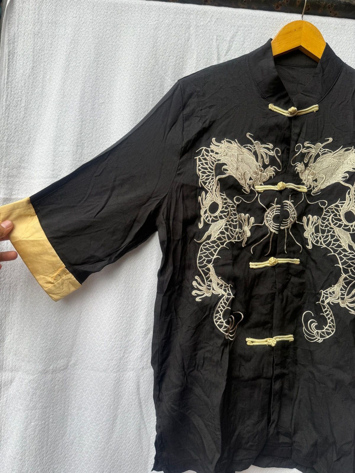 Yohji Yamamoto Sukajan Traditional Dragon Patched Shirt Size US M / EU 48-50 / 2 - 5 Thumbnail