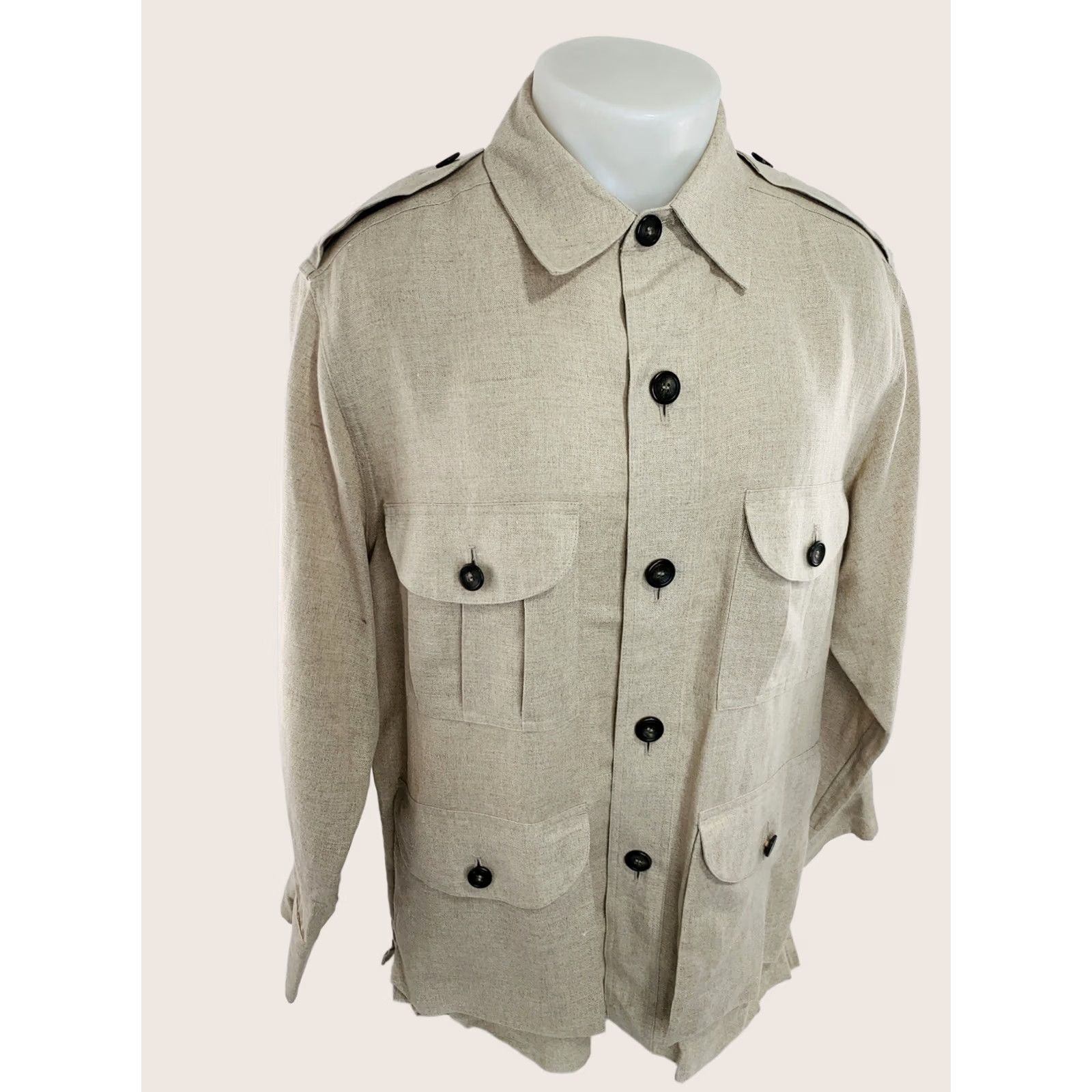 Orvis ORVIS LINEN BLEND SAFARI JACKET Mens M Beige Belted Hunting Shirt Sturdy MINT / NO BELT Size US M / EU 48-50 / 2 - 1 Thumbnail