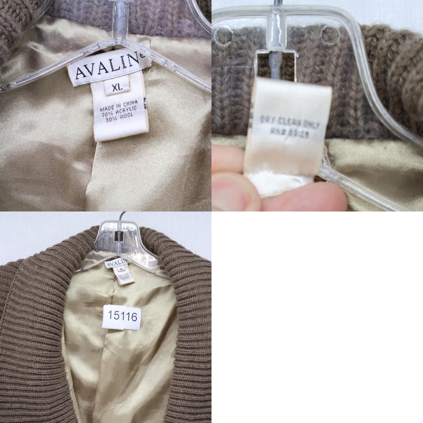 Vintage VINTAGE Avalin Waterfall Sweater Womens XL Green Chunky Knit Cowl Neck Y2K Gorpcore Cardigan Size XL / US 12-14 / IT 48-50 - 8 Thumbnail