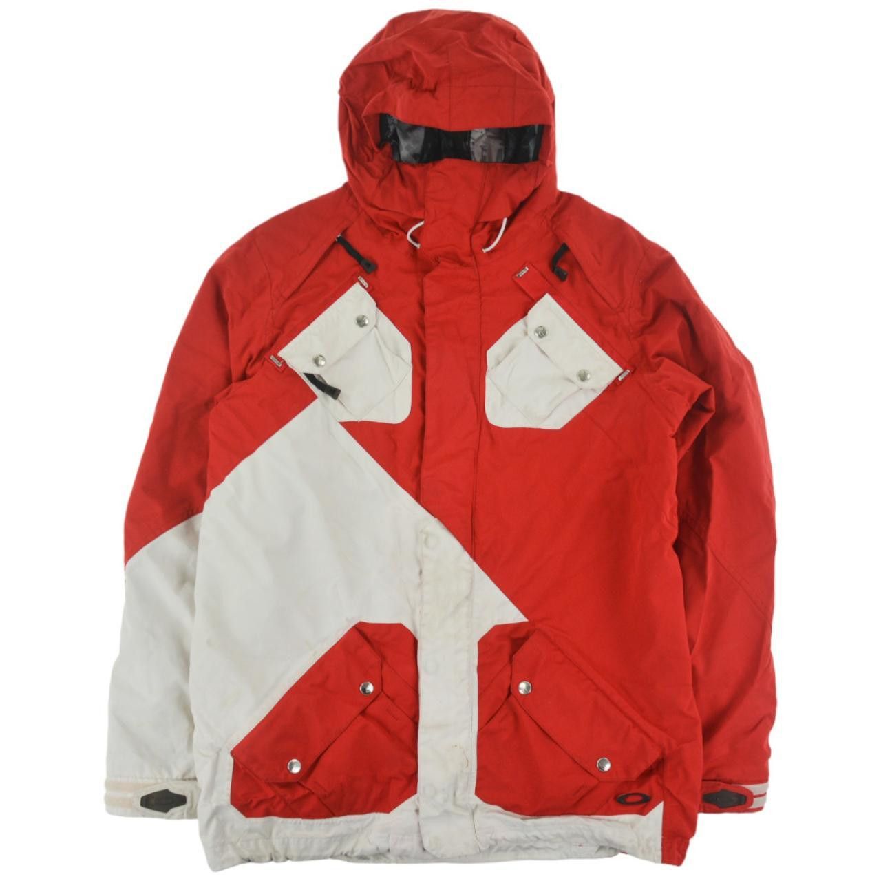 image of Vintage Oakley Magnetic Multi Pocket Zip Up Jacket Size L in Red, Men's