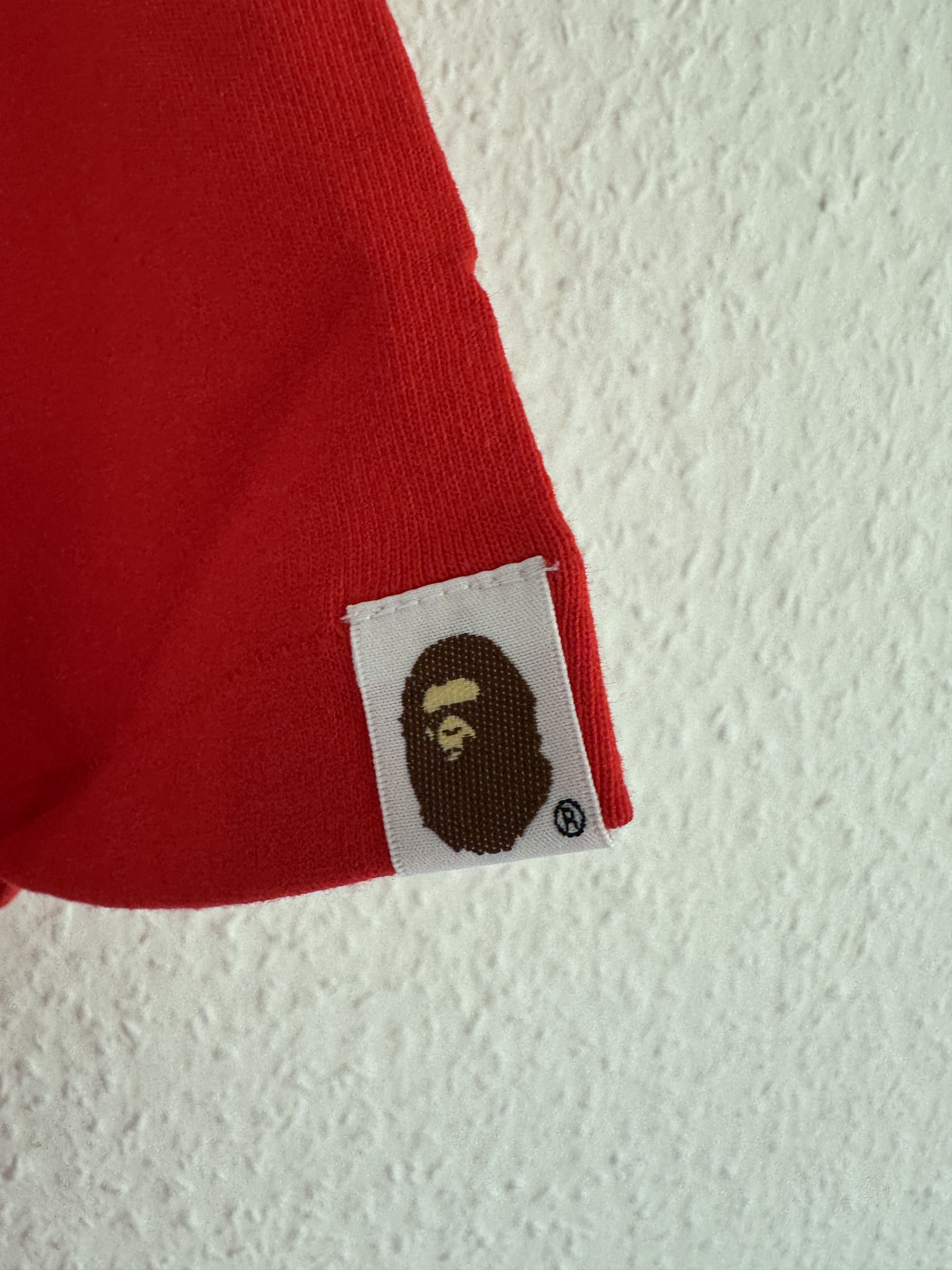 Bape Red Embroidered Pocket Tee Size US XL / EU 56 / 4 - 11 Thumbnail