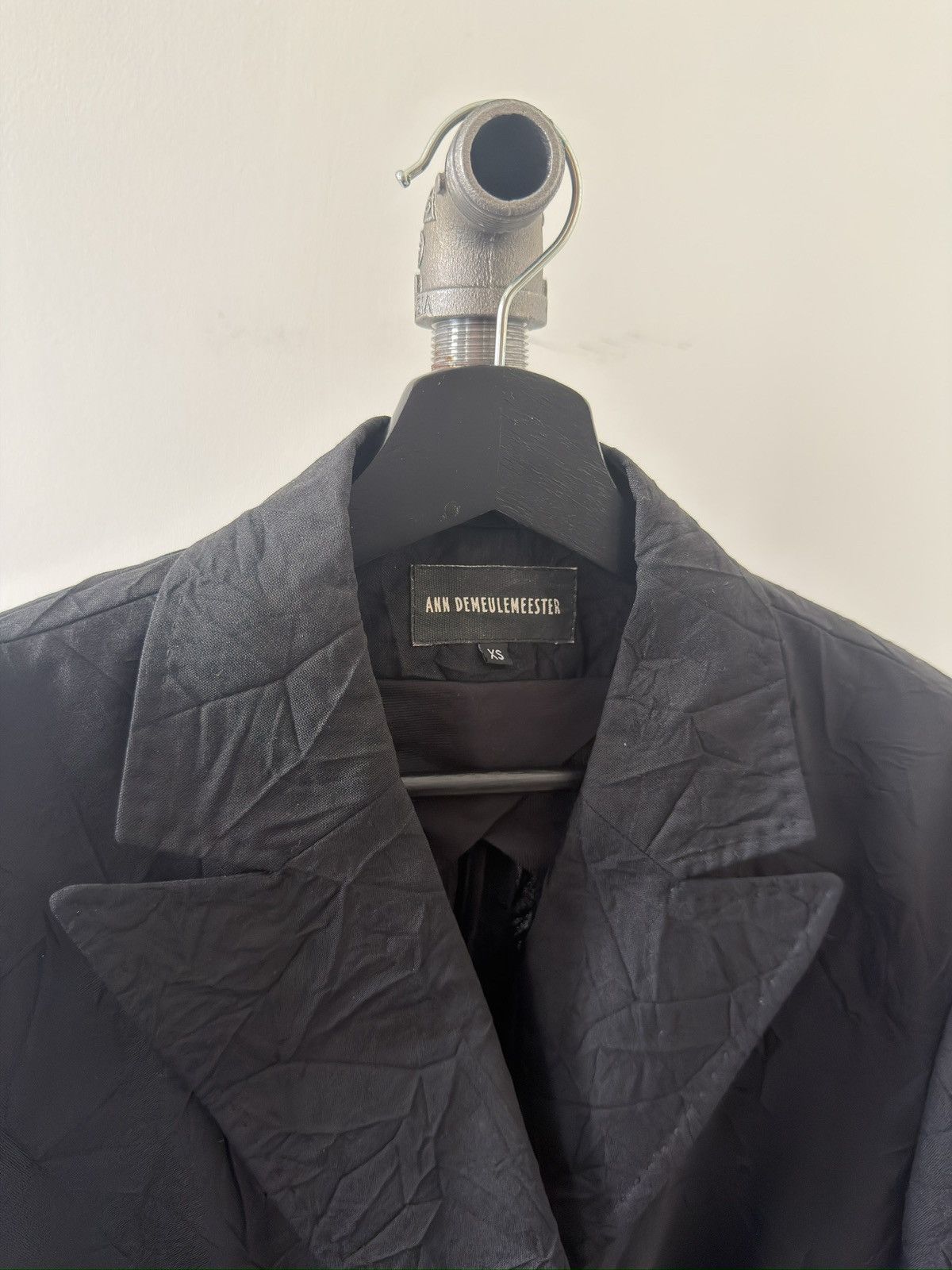 Ann Demeulemeester SS18 Double-Breasted Permanently Wrinkled Blazer Size US S / EU 44-46 / 1 - 4 Thumbnail