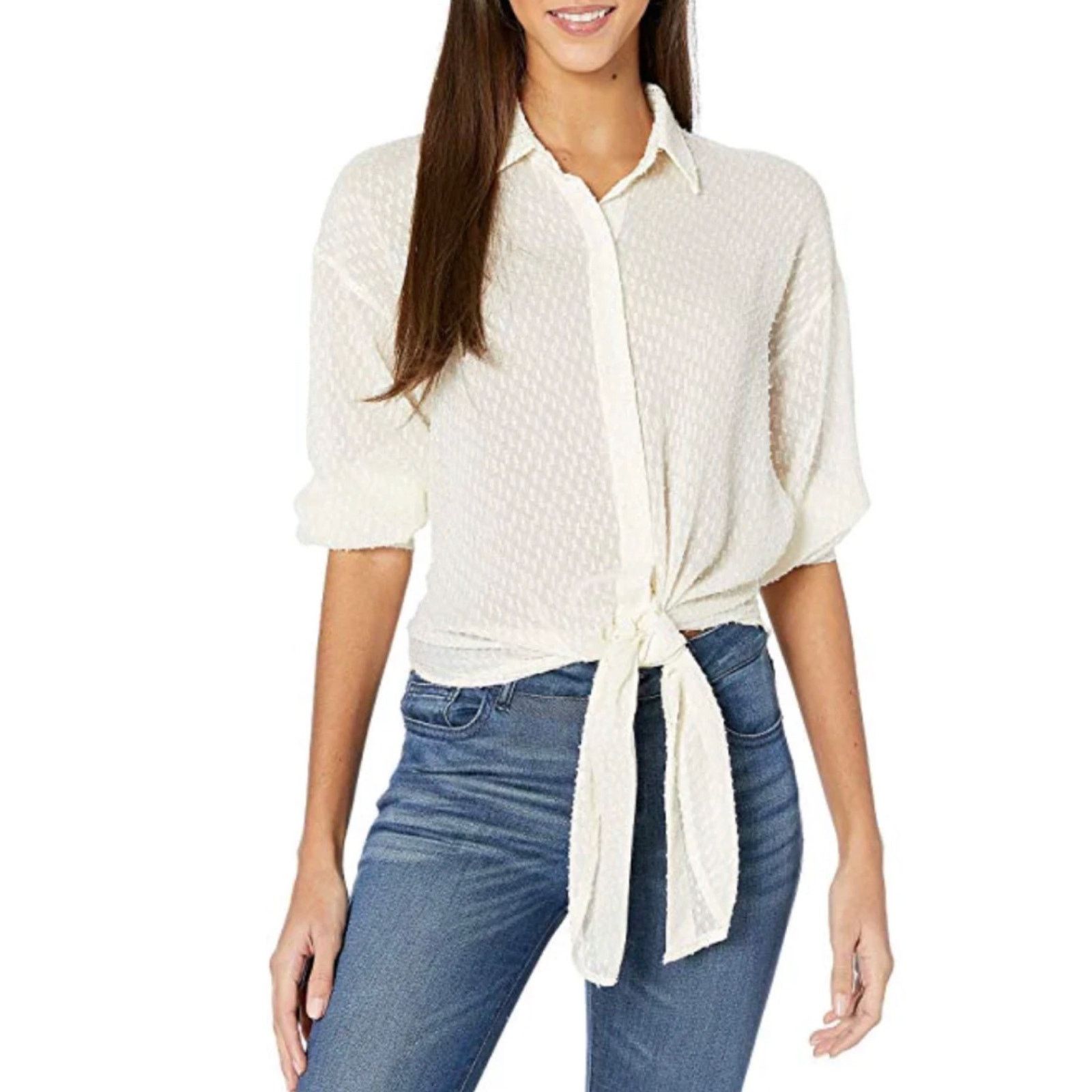 Anthropologie Anthropologie Bishop & Young Harper Tie Waist Blouse Small Size S / US 4 / IT 40 - 2 Thumbnail