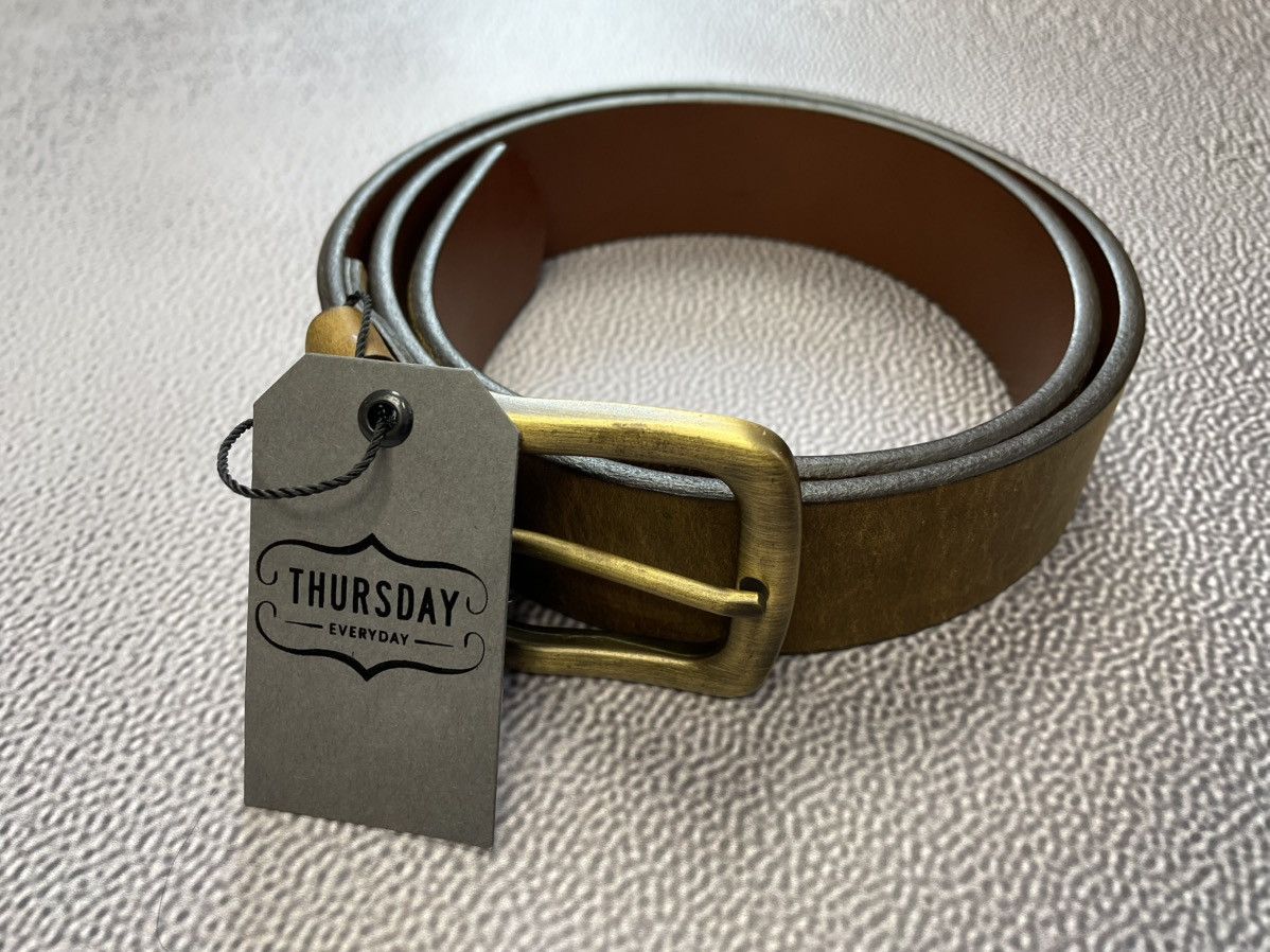 Other New Thursday Men Burnt Copper Heritage Leather Belt Size M Size 34 - 2 Thumbnail