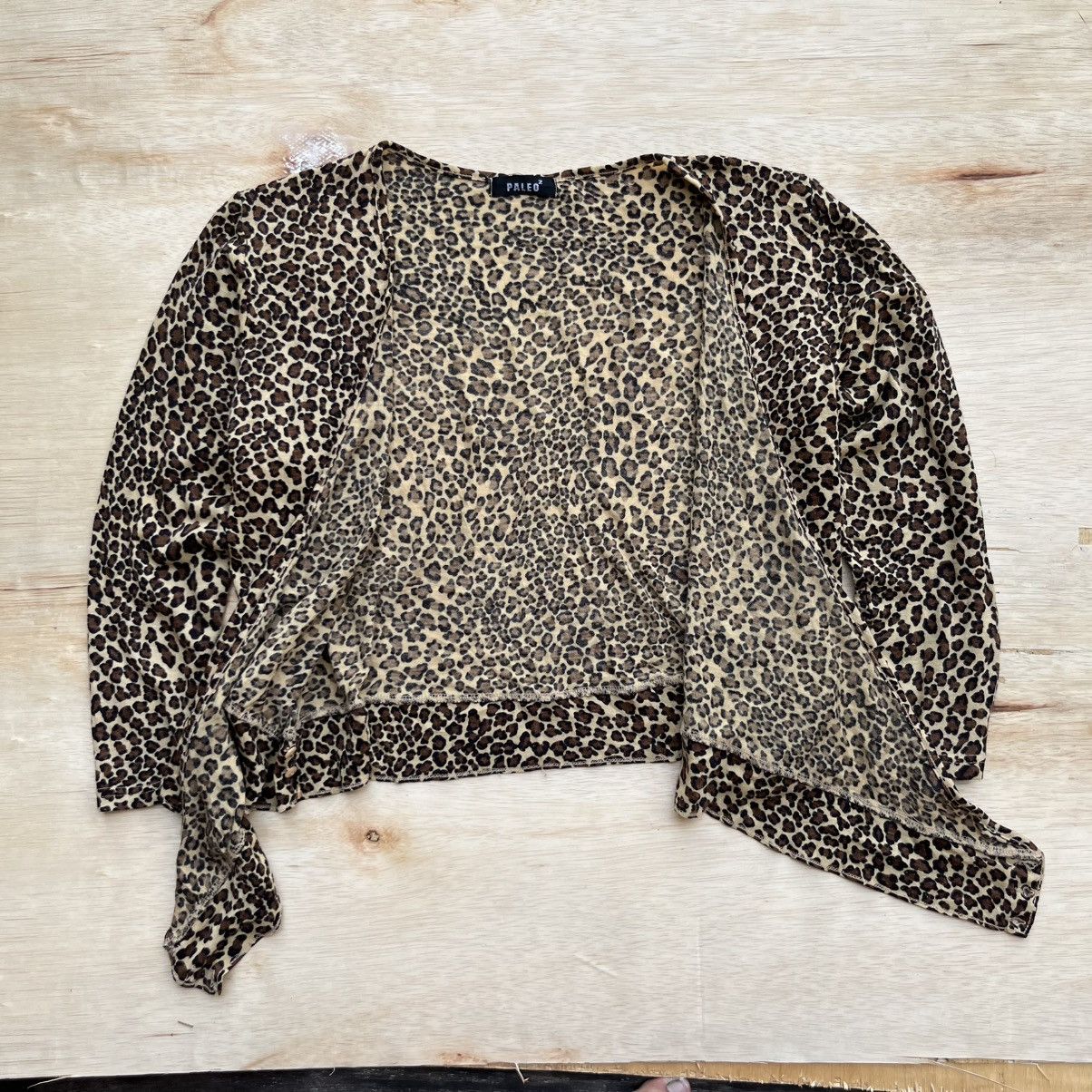 Japanese Brand PALEO2 CROPPED TOPS CARDIGAN BLOUSES CAMO LEOPARD Size L / US 10 / IT 46 - 4 Thumbnail