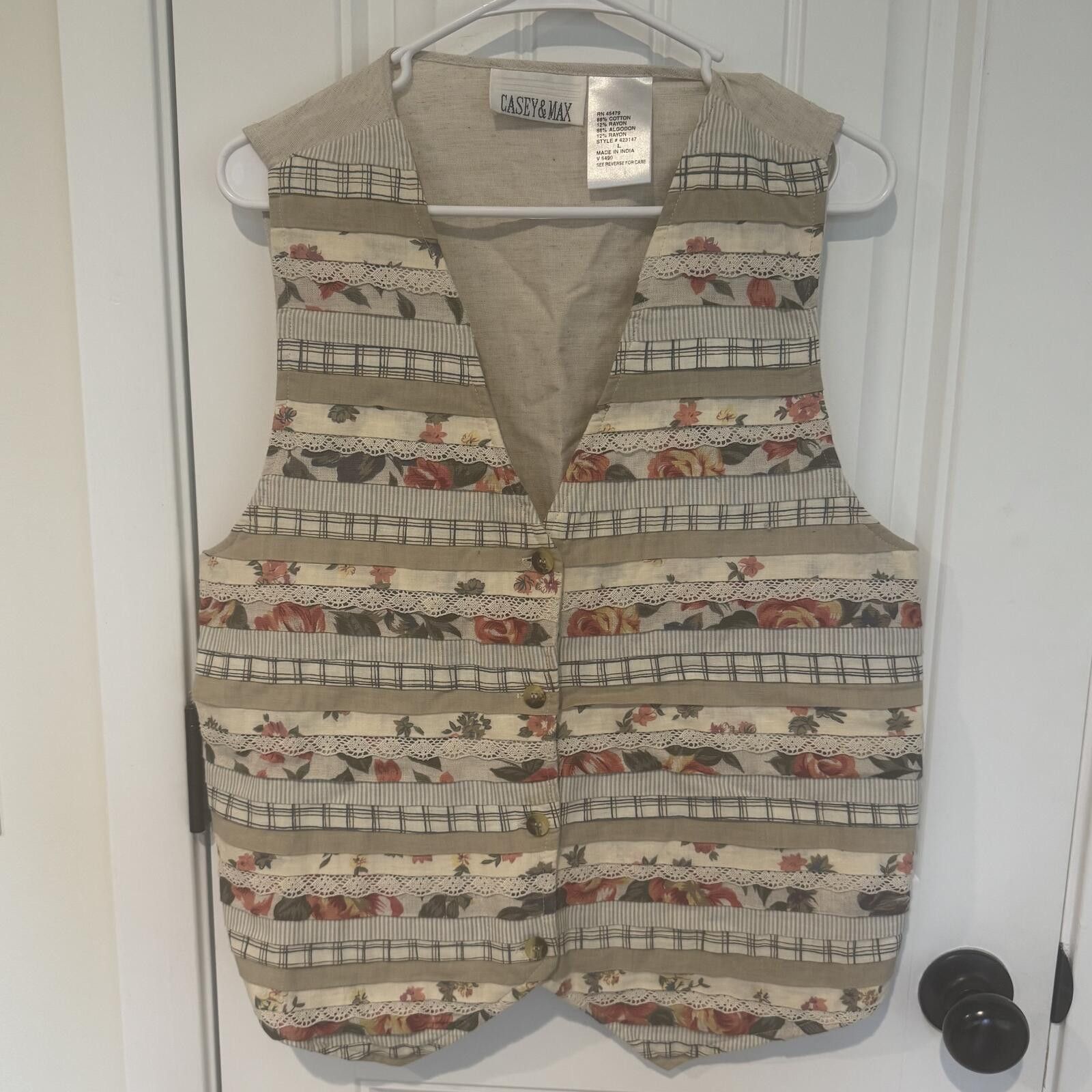 Other CASEY & MAX Women's Floral, Lace and Striped Vest Size L Size L / US 10 / IT 46 - 1 Thumbnail