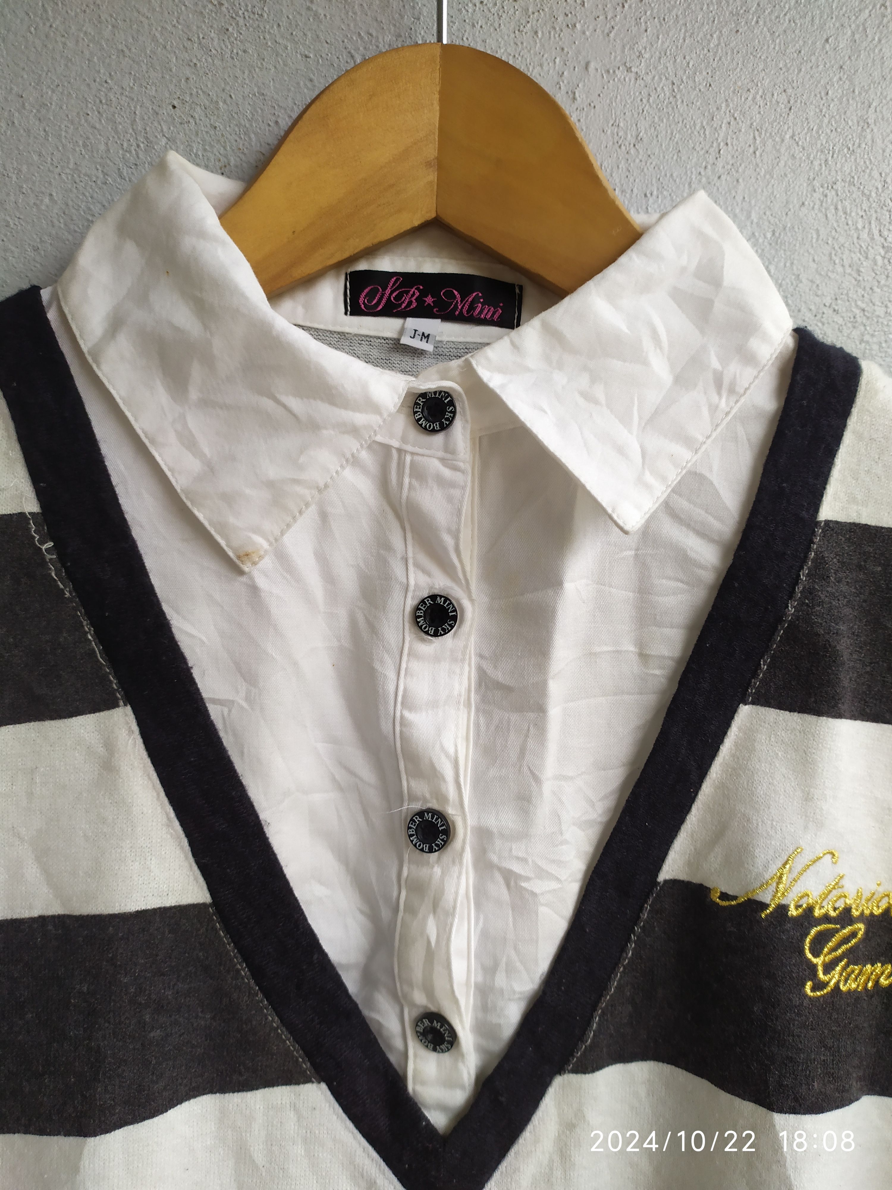 Beauty Beast × If Six Was Nine × Japanese Brand Japanese Bomber mini Stripe Double Layer Shirt Size US M / EU 48-50 / 2 - 7 Thumbnail