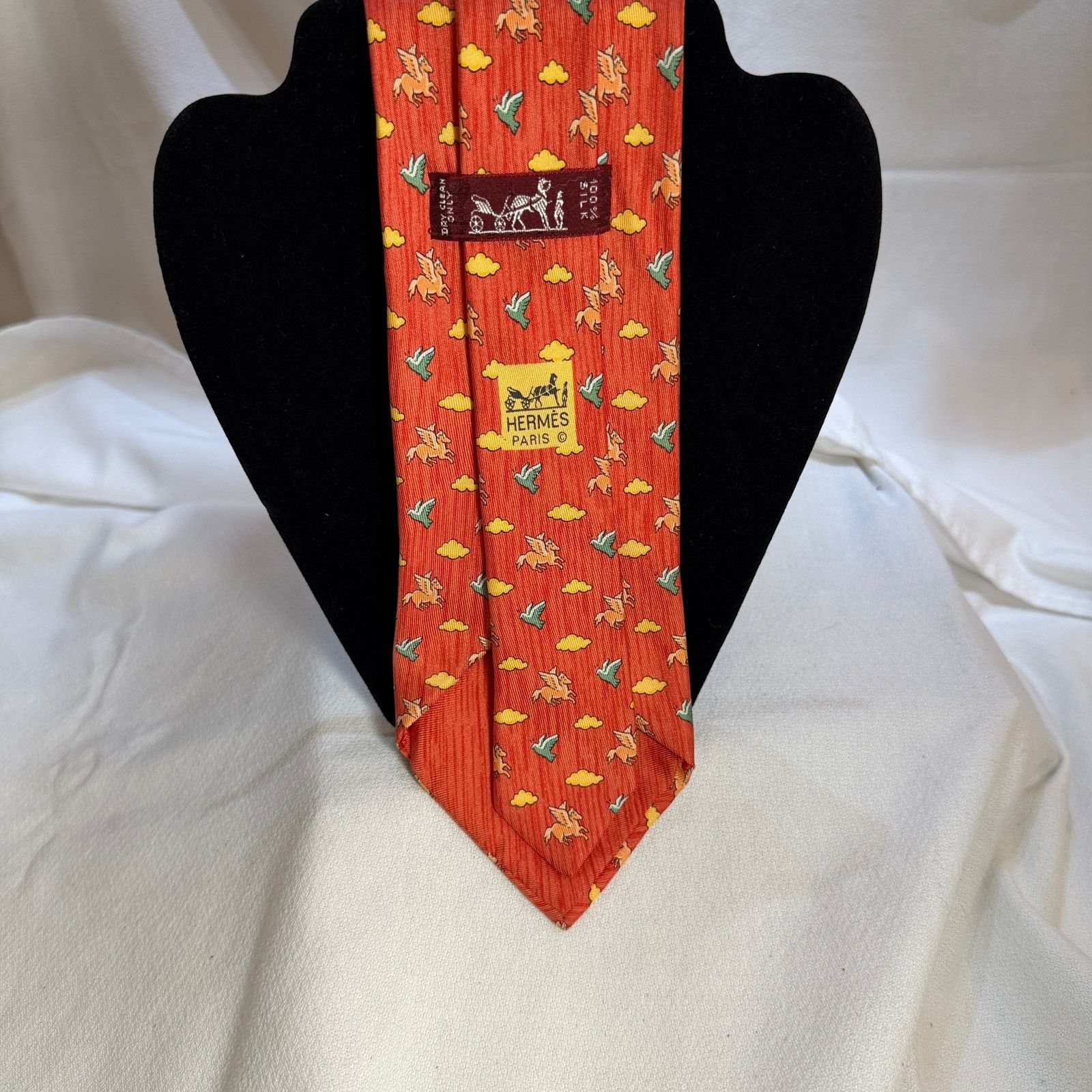 Hermes Hermes Paris Vintage Silk Pegasus & Dove Men’s Tie 7831 UA Size ONE SIZE - 6 Thumbnail