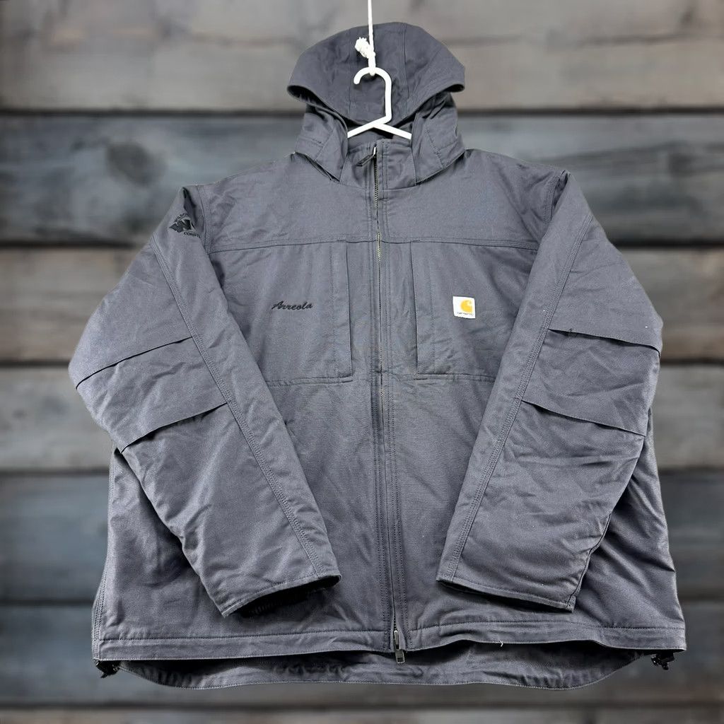 Carhartt Carhartt Jacket Mens 2XL Grey Parka Hooded Full Zip Canvas Workwear Full Swing Size US XXL / EU 58 / 5 - 1 Thumbnail