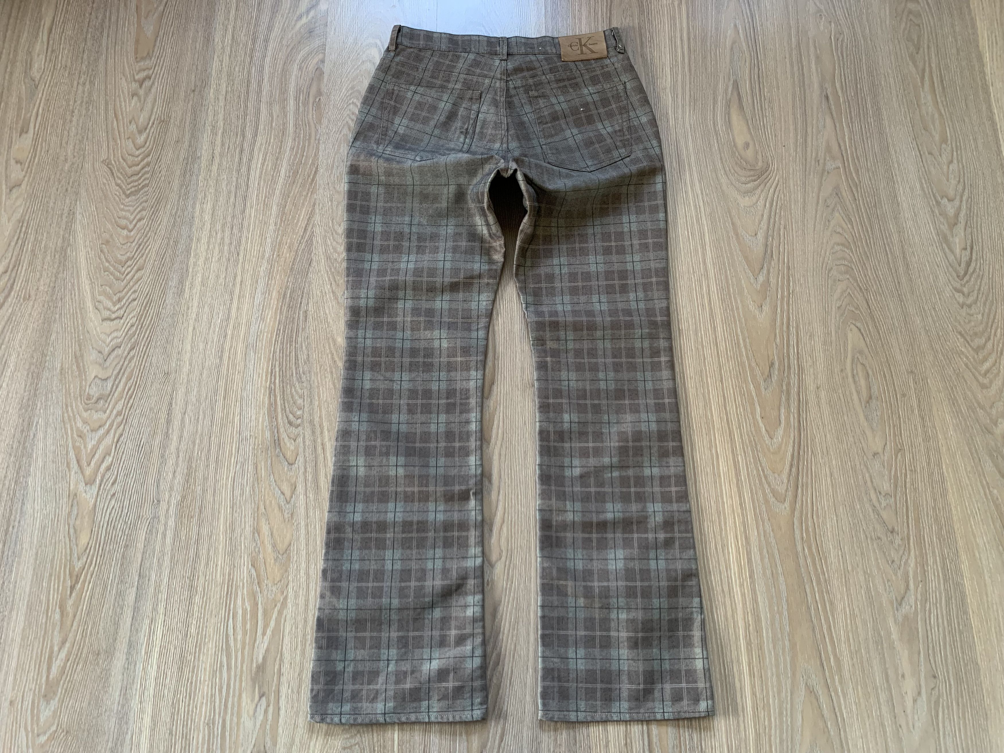 Calvin Klein Men's Vintage Calvin Klein Plaid Check Flared Jeans Size US 32 / EU 48 - 3 Thumbnail