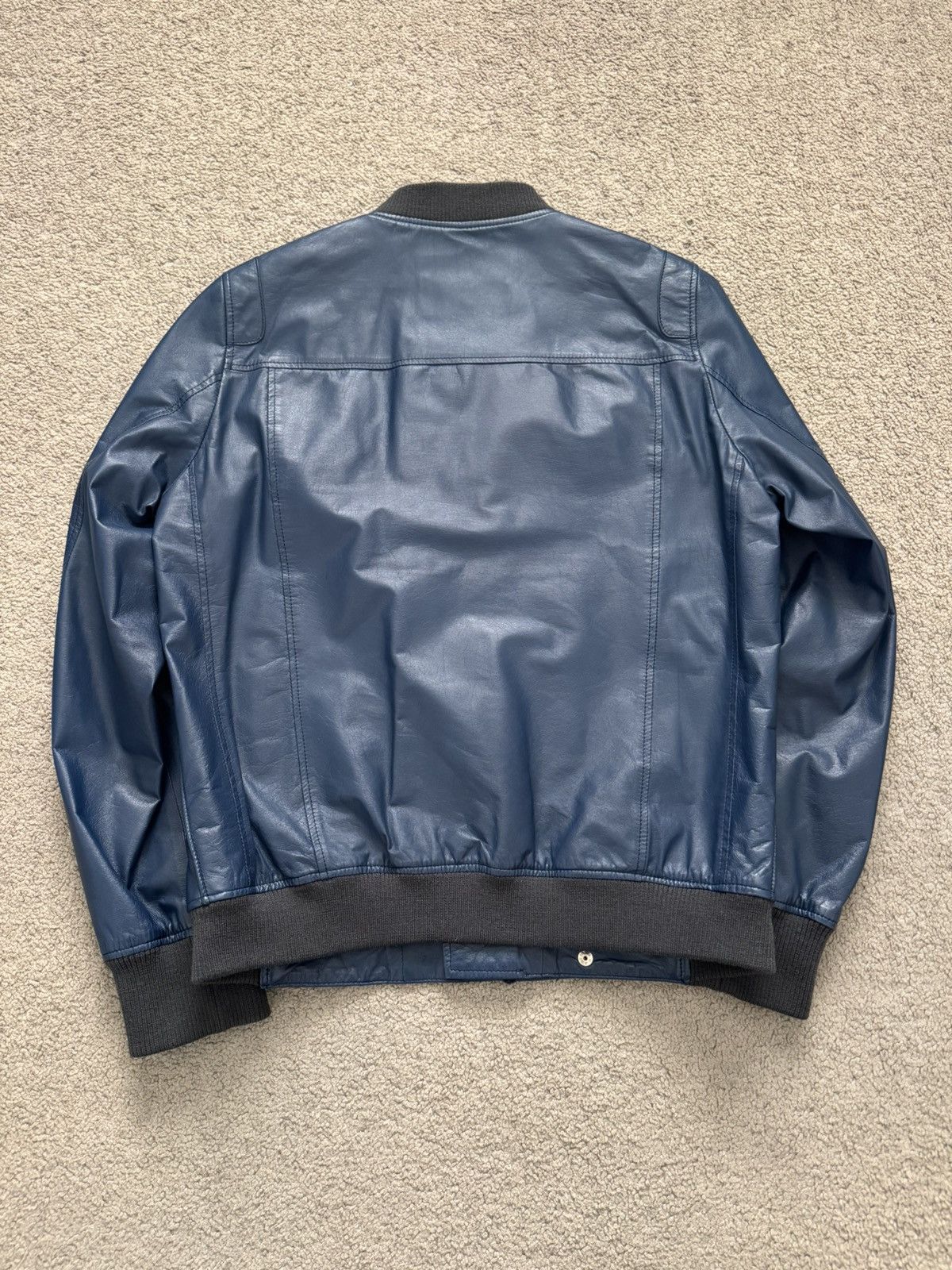 Undercover SS11 Undercover "Underman" Blue Biker Zipper Leather Jacket Size US M / EU 48-50 / 2 - 9 Thumbnail