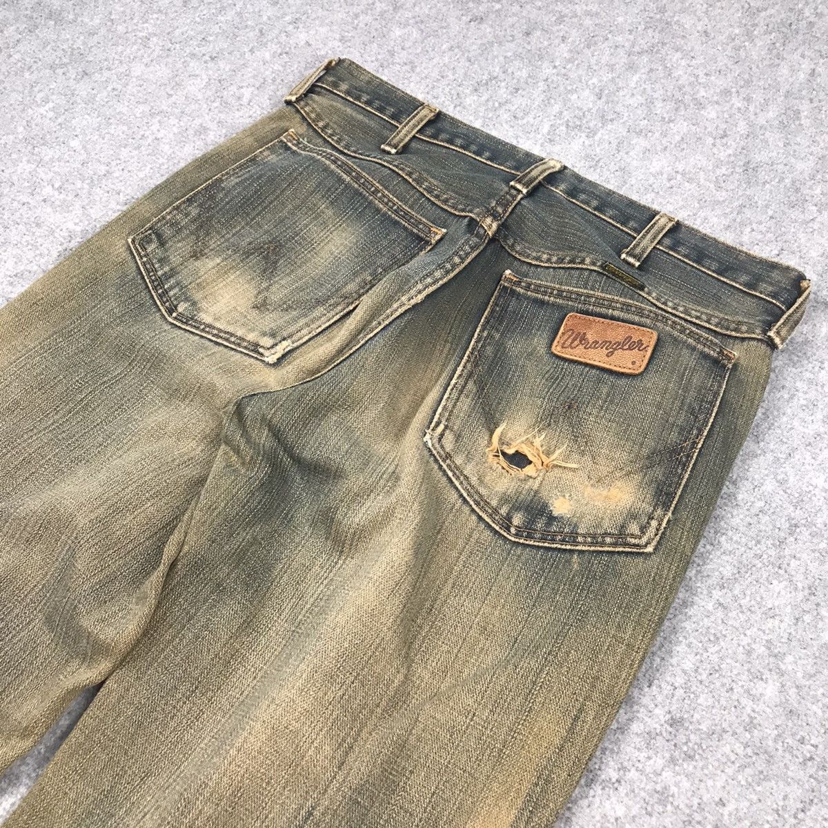 Japanese Brand × Wrangler FLARE DENIM RUSTY DISTRESSED WRANGLER EYELET DENIM PANTS Size US 28 / EU 44 - 14 Thumbnail
