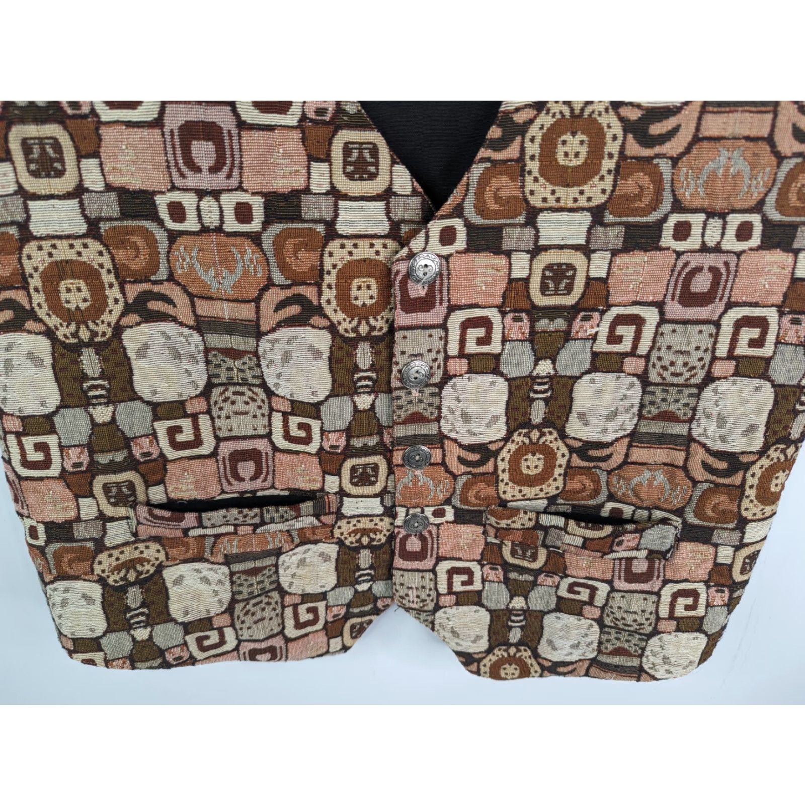 Vintage VINTAGE Thums Up for Him Vest Men XL Geometric Southwestern Lined Back Casual Jacket/Coat? Size US XL / EU 56 / 4 - 2 Thumbnail