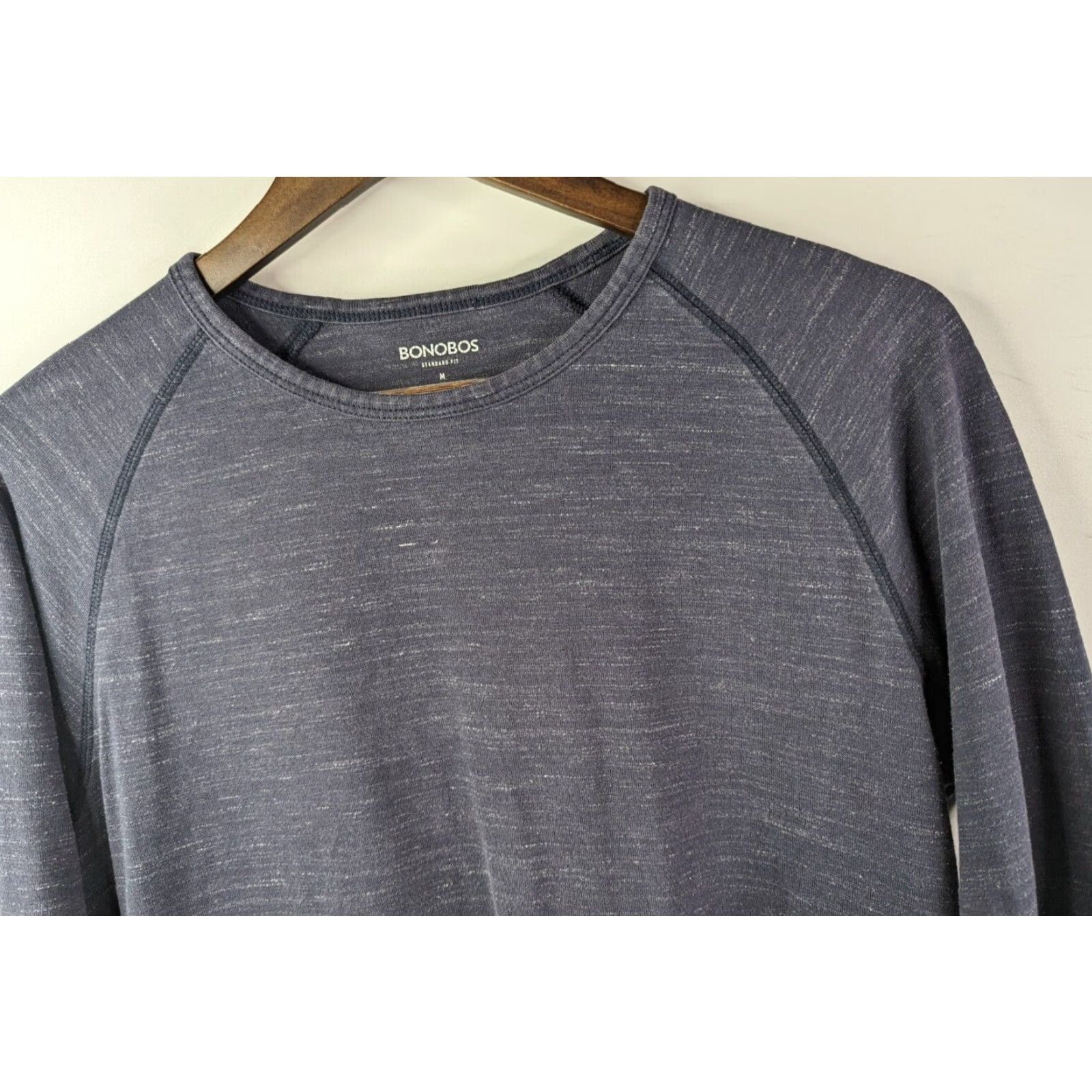 Bonobos Bonobos Standard Fit Long Sleeve Crew Neck Pullover Shirt Black Mens M Peru Size US M / EU 48-50 / 2 - 2 Thumbnail