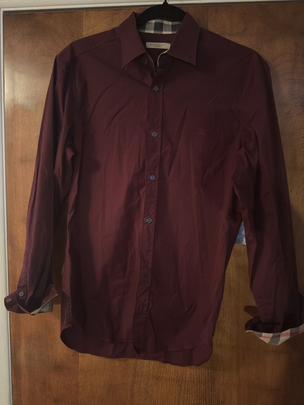 Burberry Burgundy Burberry Brit Button-Up Shirt Size US S / EU 44-46 / 1 - 6 Thumbnail