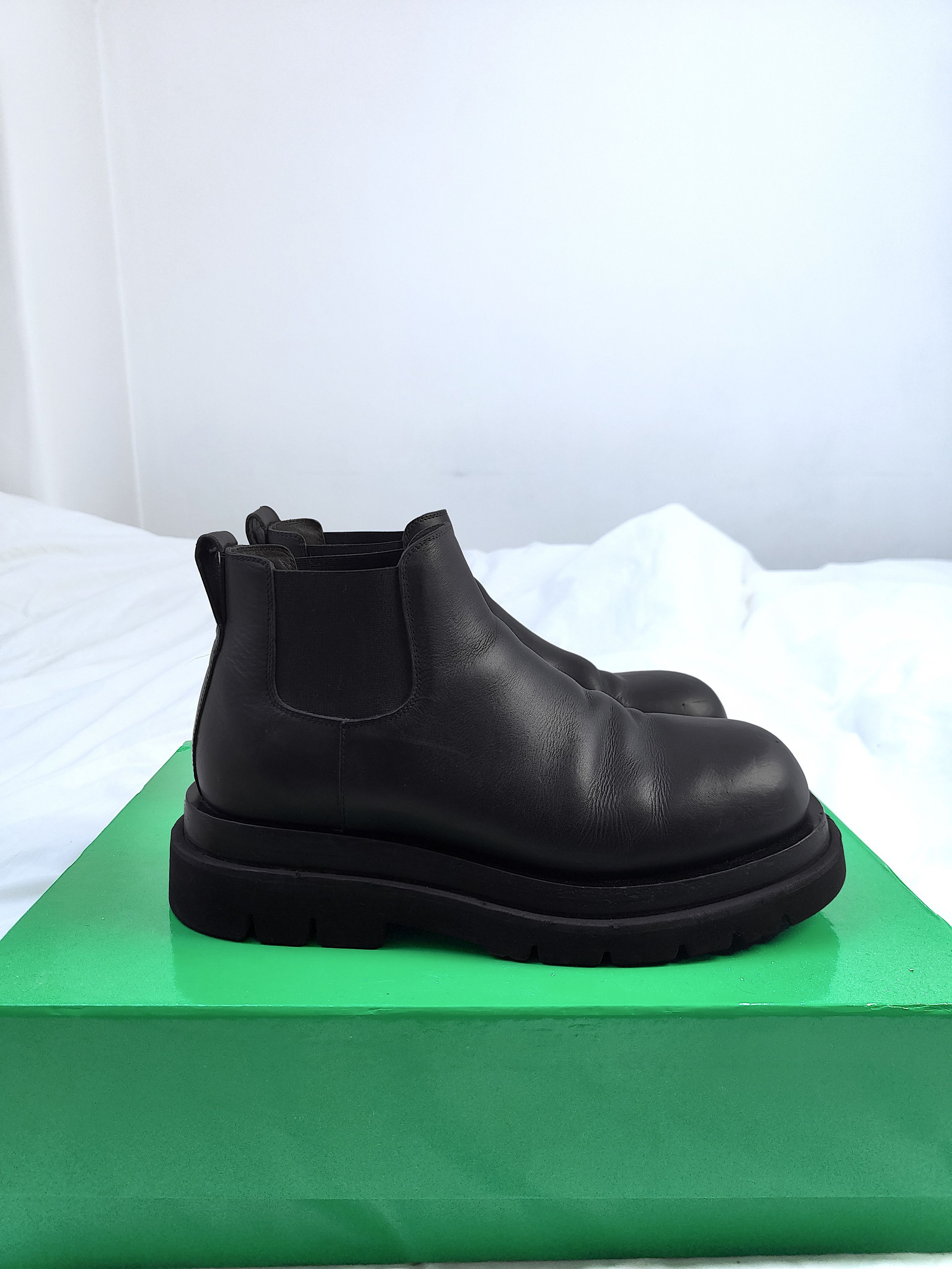 image of Bottega Veneta Chelsea Lug Boots in Black, Men's (Size 9)