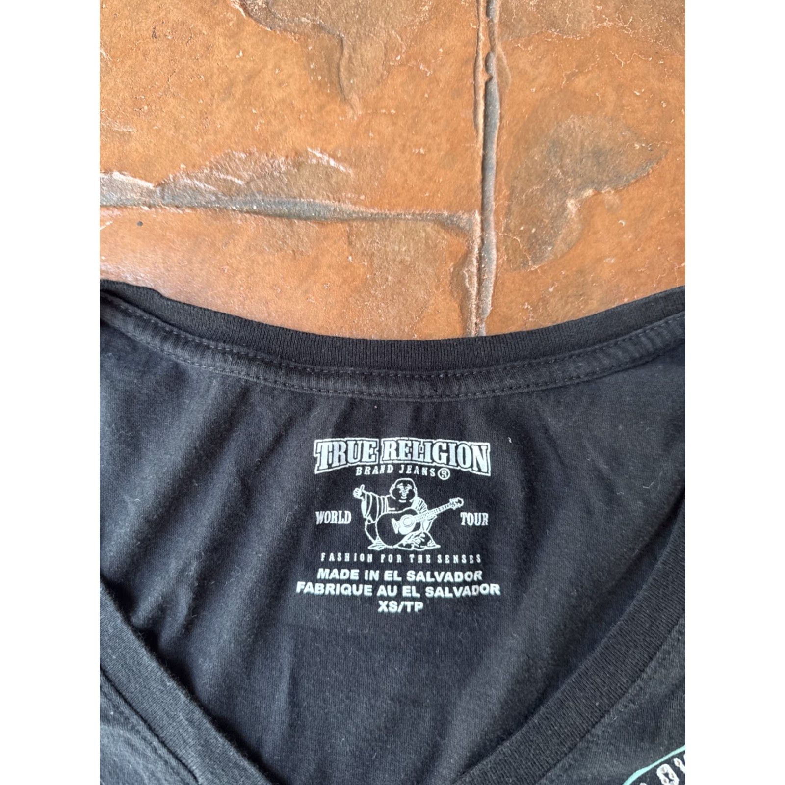 True Religion VINTAGE Y2K True Religion Buddha Long Sleeve Shirt Top Women’s XS Black Crew Neck Pullover Casual Knit Cotton Rhinestone Grunge Size XS / US 0-2 / IT 36-38 - 2 Thumbnail