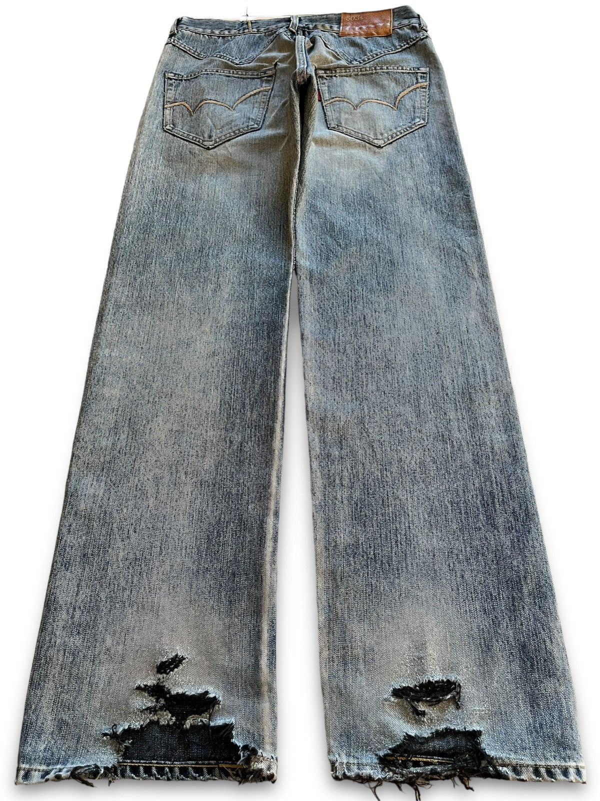 Edwin Vintage Japanese Edwin Blue Wash Distressed Baggy Jeans Size US 32 / EU 48 - 2 Thumbnail
