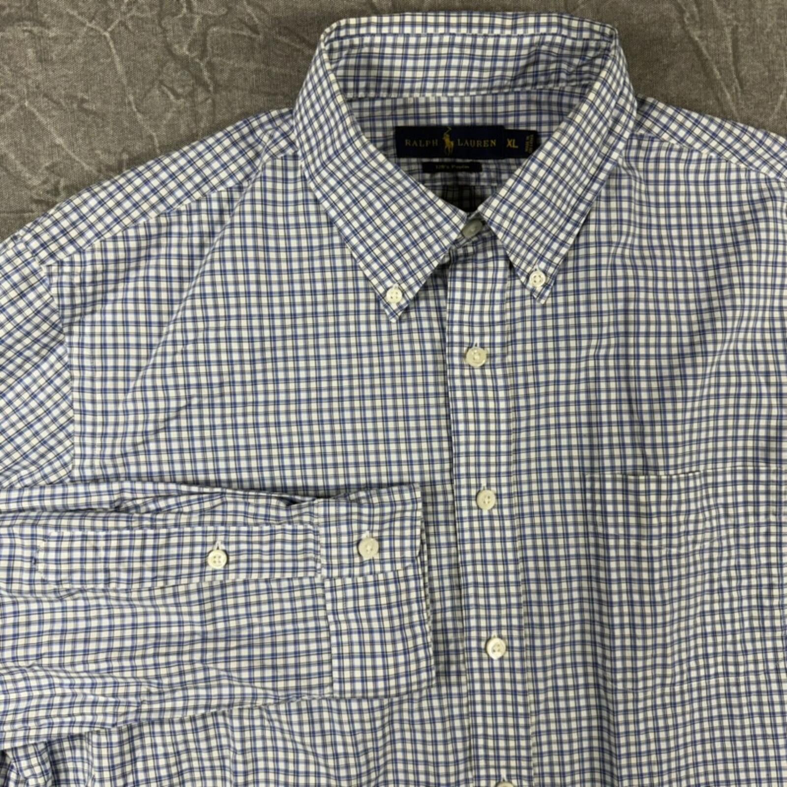 Polo Ralph Lauren Ralph Lauren Shirt Men's XL Blue 120's Poplin Button Down Size US XL / EU 56 / 4 - 1 Thumbnail
