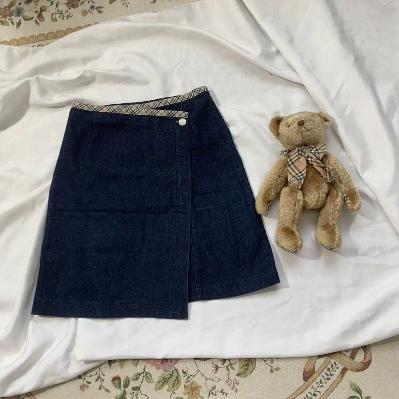 Burberry Burberry Blue Cotton Women's Skirt Size 23" - 1 Thumbnail