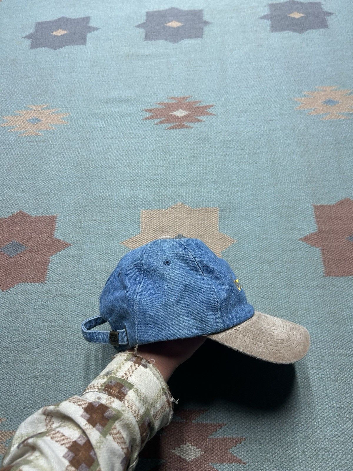 Vintage Vintage hat Vermont denim embroidered suede bill adjustable Size ONE SIZE - 9 Thumbnail