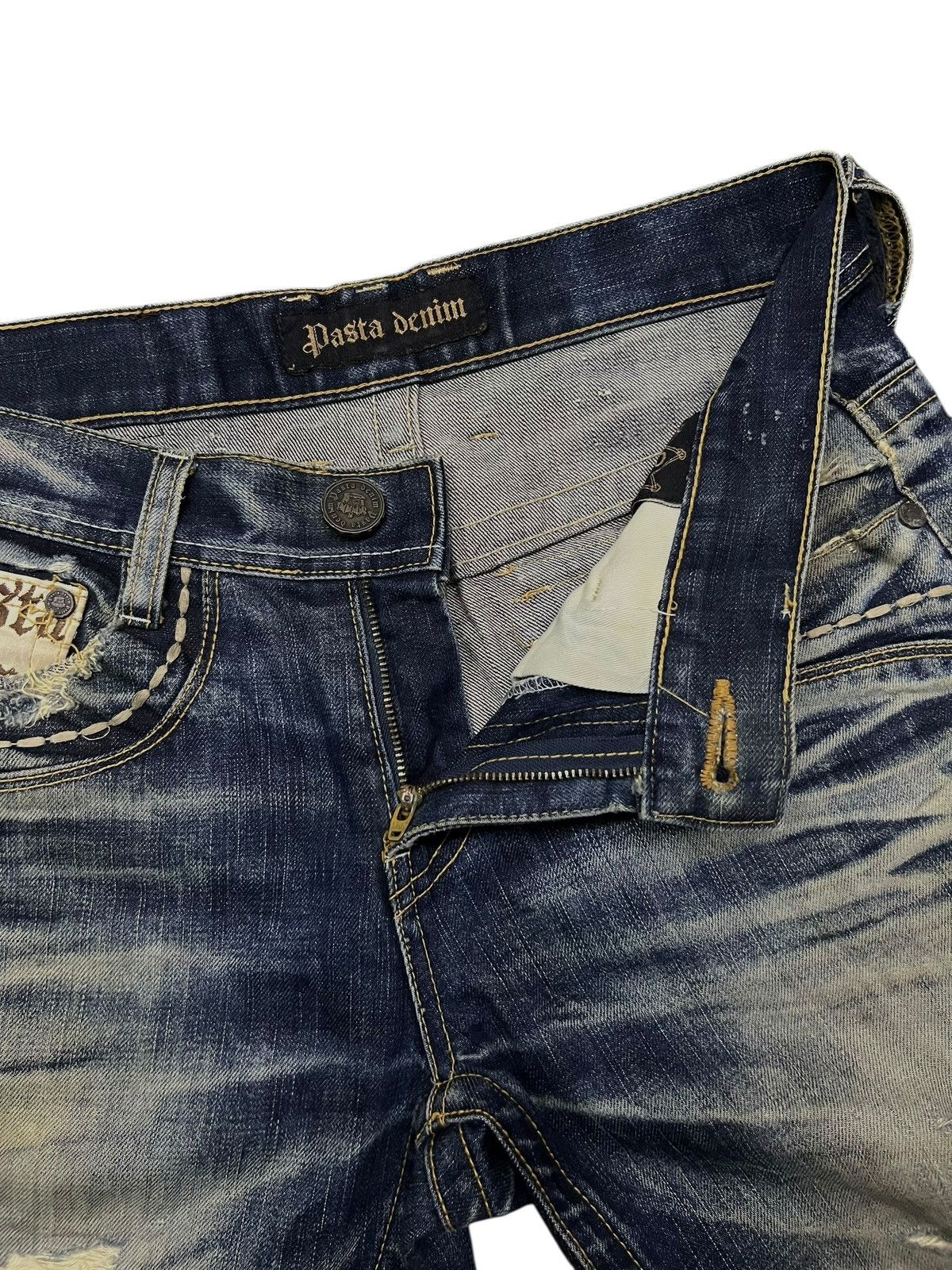If Six Was Nine Loose Vintage Pasta Denim - Whiskering Mud Wash Jeans Size US 32 / EU 48 - 10 Thumbnail