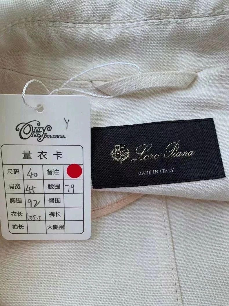 Loro Piana LORO PIANA White cotton blended linen coat with long colla Size XS / US 0-2 / IT 36-38 - 4 Thumbnail
