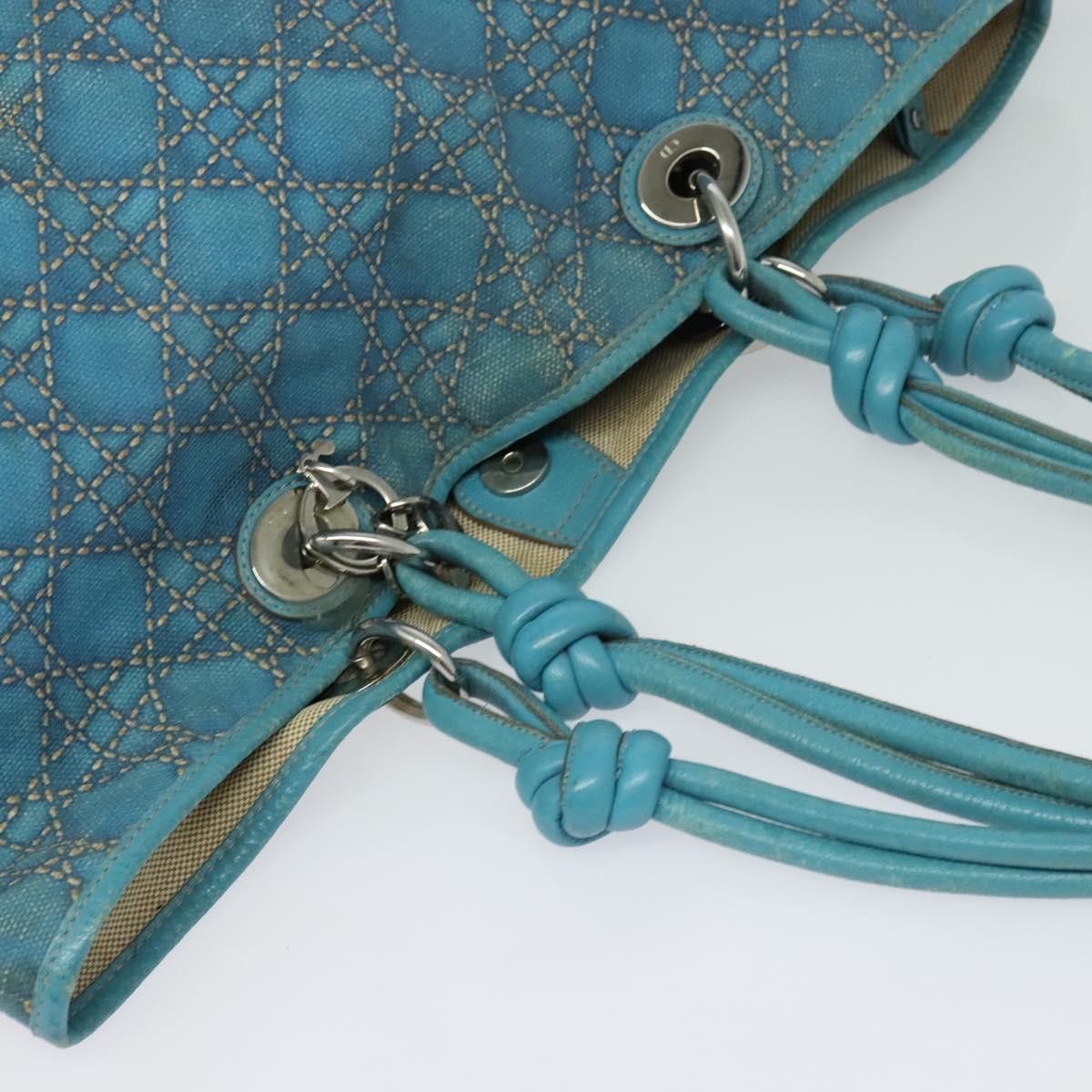 Dior DIOR Canage Tote Bag Coated Canvas Blue Silver Size ONE SIZE - 6 Thumbnail