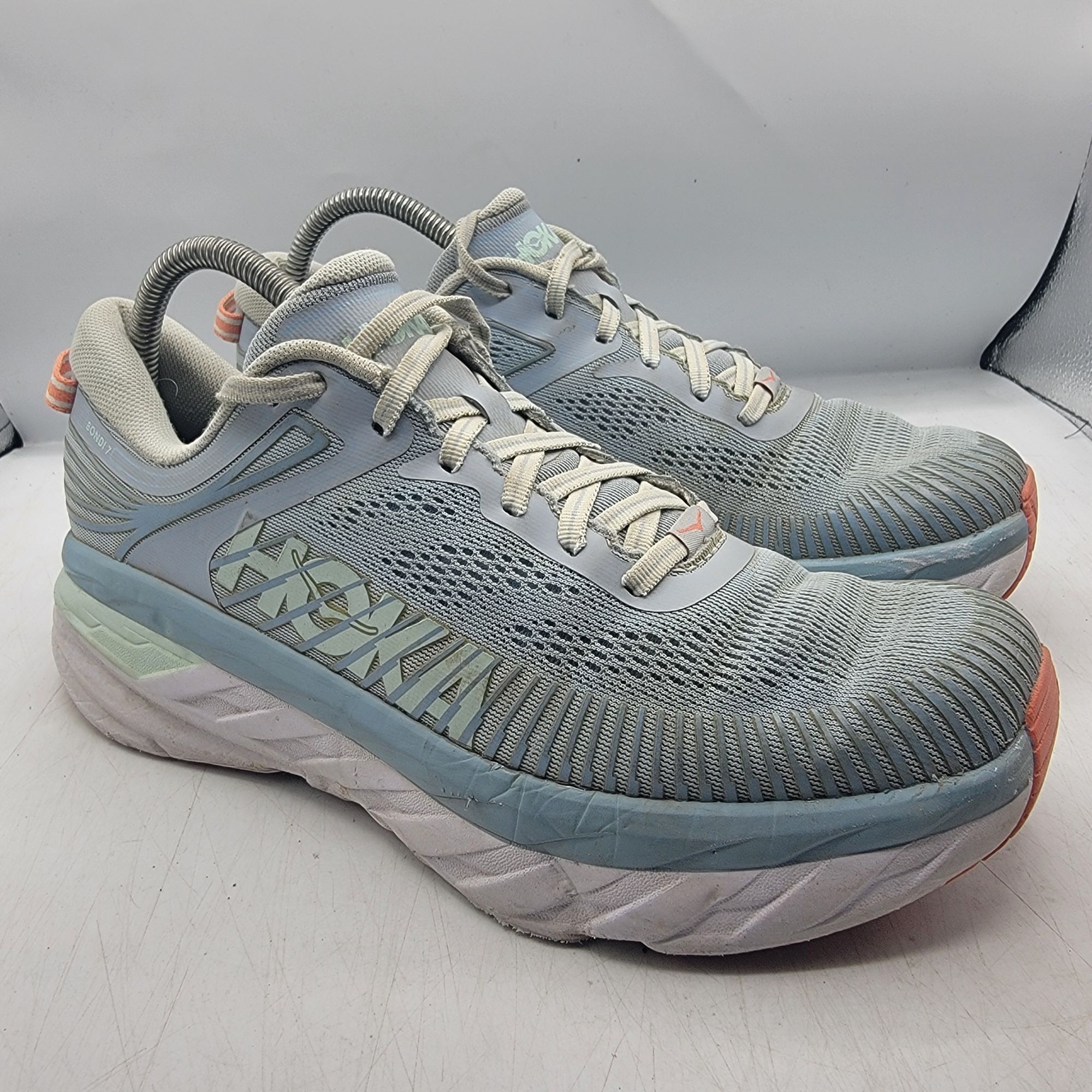 Hoka Hoka One One Bondi 7 Womens 9.5 Blue Fog Sneaker Shoes Athle Size US 9.5 / IT 39.5 - 1 Thumbnail