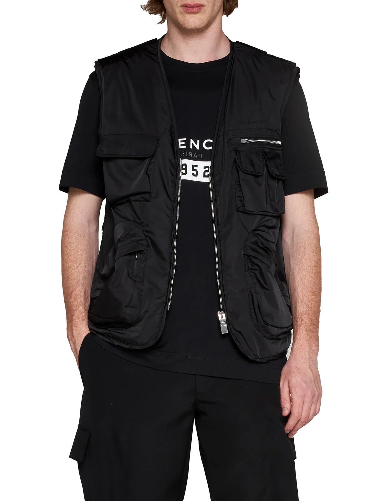 Givenchy o1srvl11e0624 Zip-Up Logo Embroidered Vest in Black Size US XL / EU 56 / 4 - 3 Thumbnail