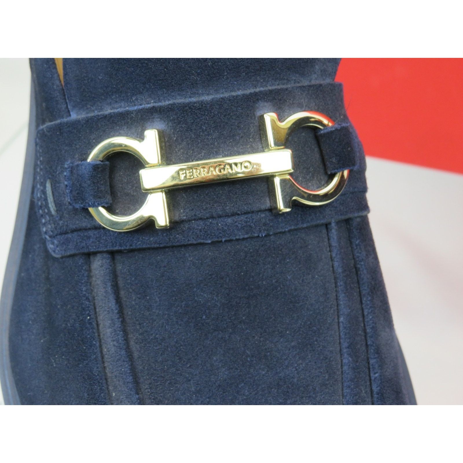 Salvatore Ferragamo FERRAGAMO FIORELLO BLUE SUEDE GANCINI BIT LOGO LOAFERS 11 IT Size US 12 / EU 45 - 3 Thumbnail