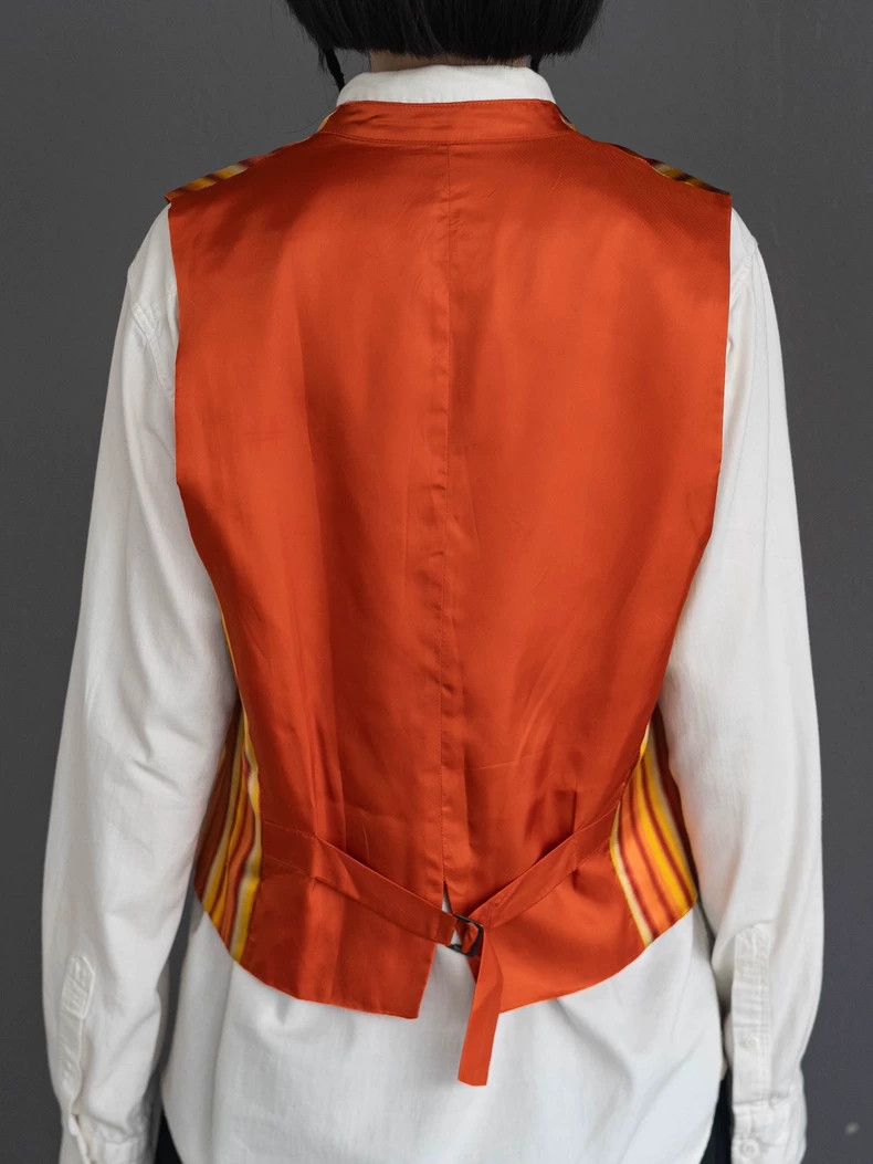 Kenzo KENZO Orange striped silk vest back vintagery Size M / US 6-8 / IT 42-44 - 5 Thumbnail