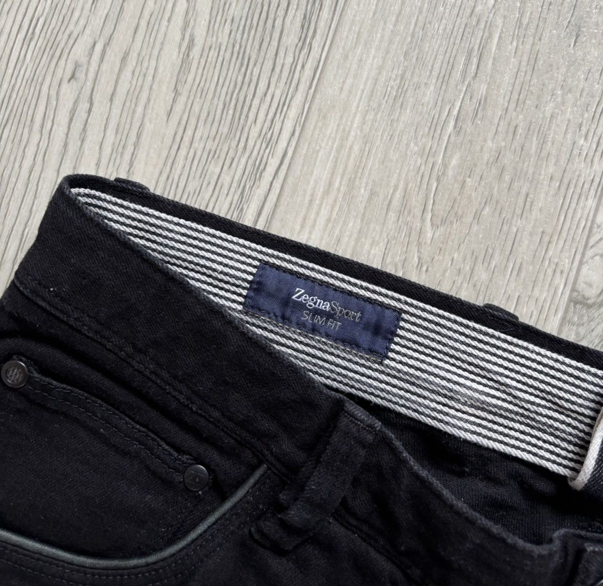 Designer × Ermenegildo Zegna Ermenegildo Zegna Sport Pure Black Denim Jeans Size US 33 - 3 Thumbnail